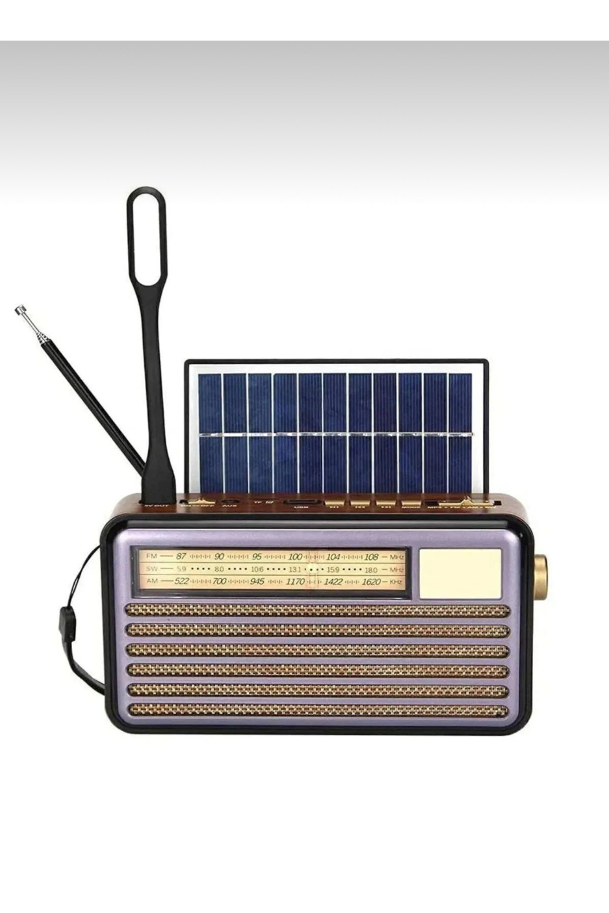 EMİN ENSAR HOME NOSTALJİK SOLAR RADYO,KİTAP OKUMA LAMBASI+USB+TF+3BAND+MP3 ÇALAR+VE MÜZİK KUTUSU