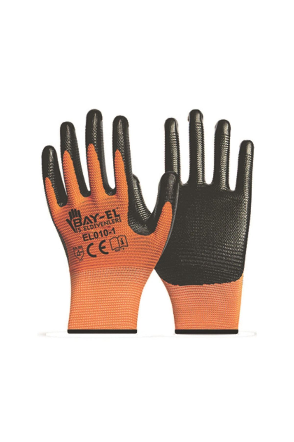 Bay-El BAYEL ZEBRA ELDİVEN 1 /2 TURUNCU-SİYAH 9" EL090(12 ADET)