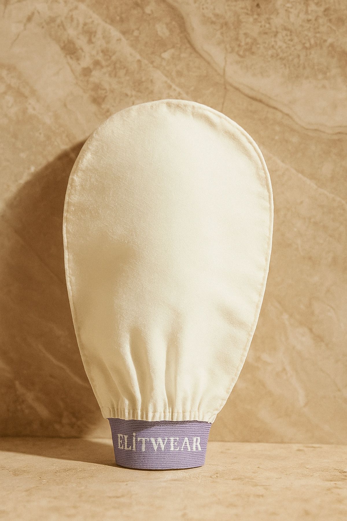 ElitWear Ekru Banyo Duş Kesesi Peeling Eldiveni %100 Floş Ipek Premium Kadın Ve Erkekler Için