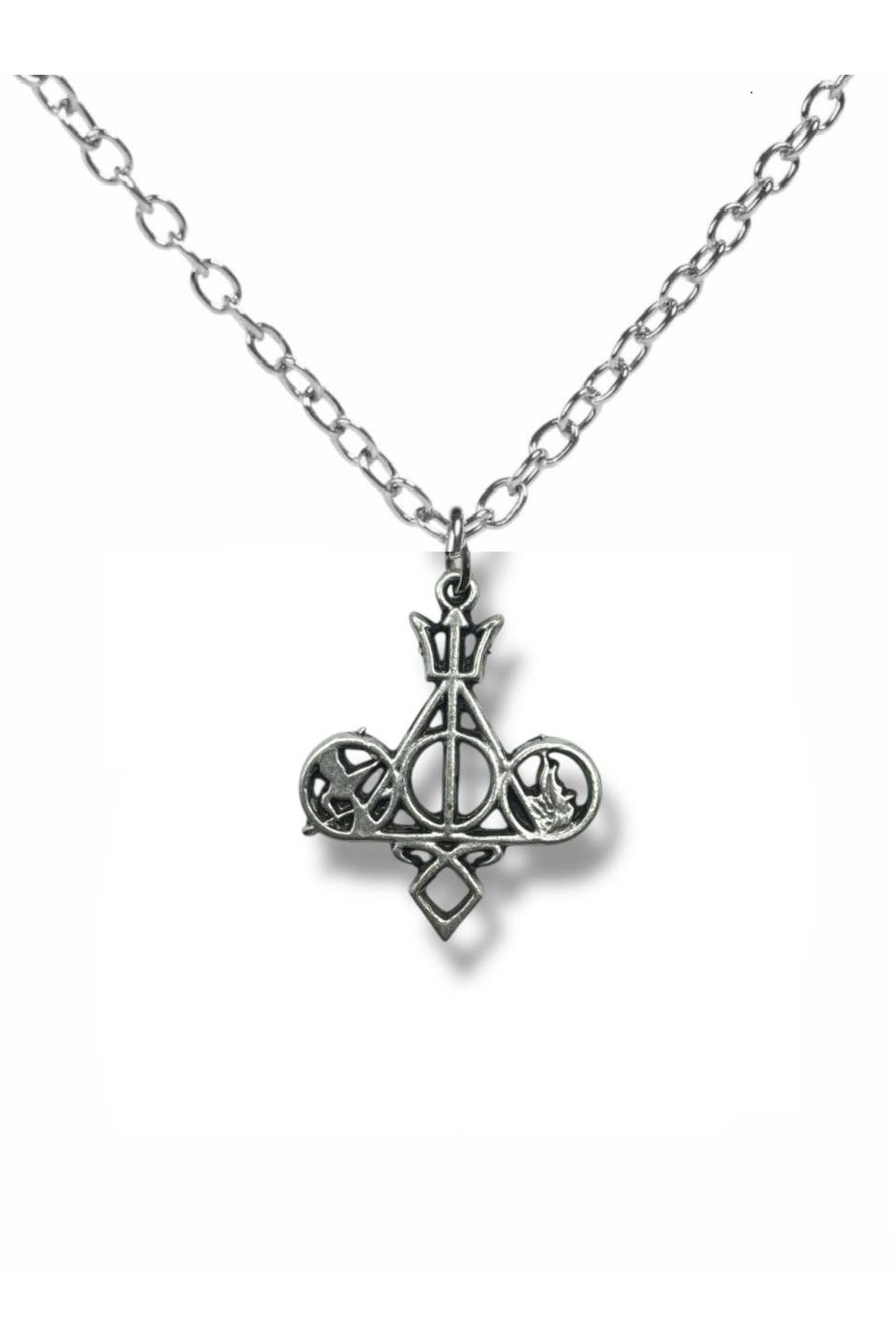 Herşey Nota Rebel Emblems – Ölümcül Aletler & Açlık Oyunları Temalı Unisex Kolye (60 cm Zincirli)