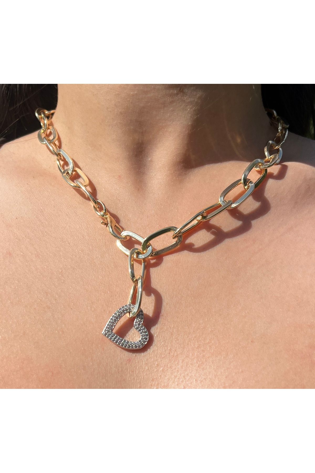 Lilac Jewelry Gold Paslanmaz Kalpli Zincir Kolye