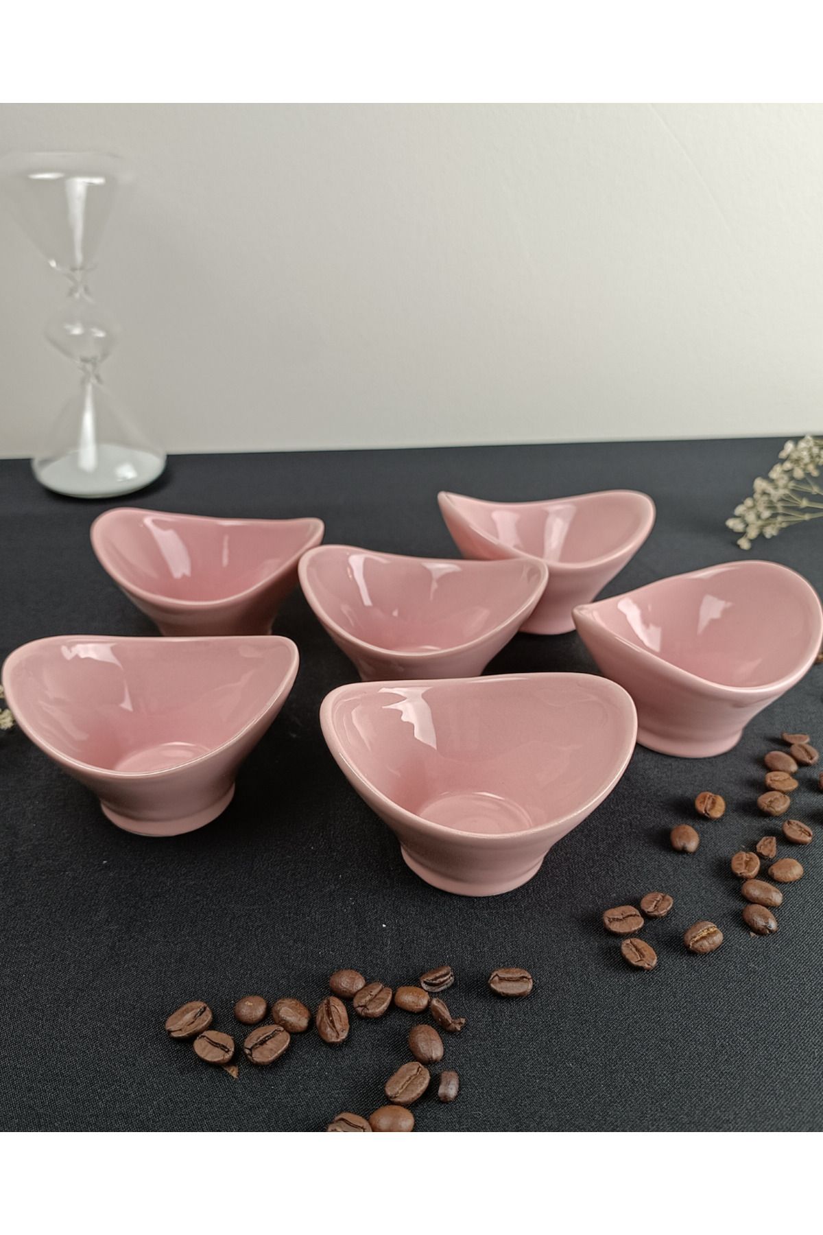 Minole El Yapımı Seramik Kahvaltılık 6'lı Set Mutfak Dekoru Minimalist Çerezlik, Şık Hediyelik Sunum Kasesi