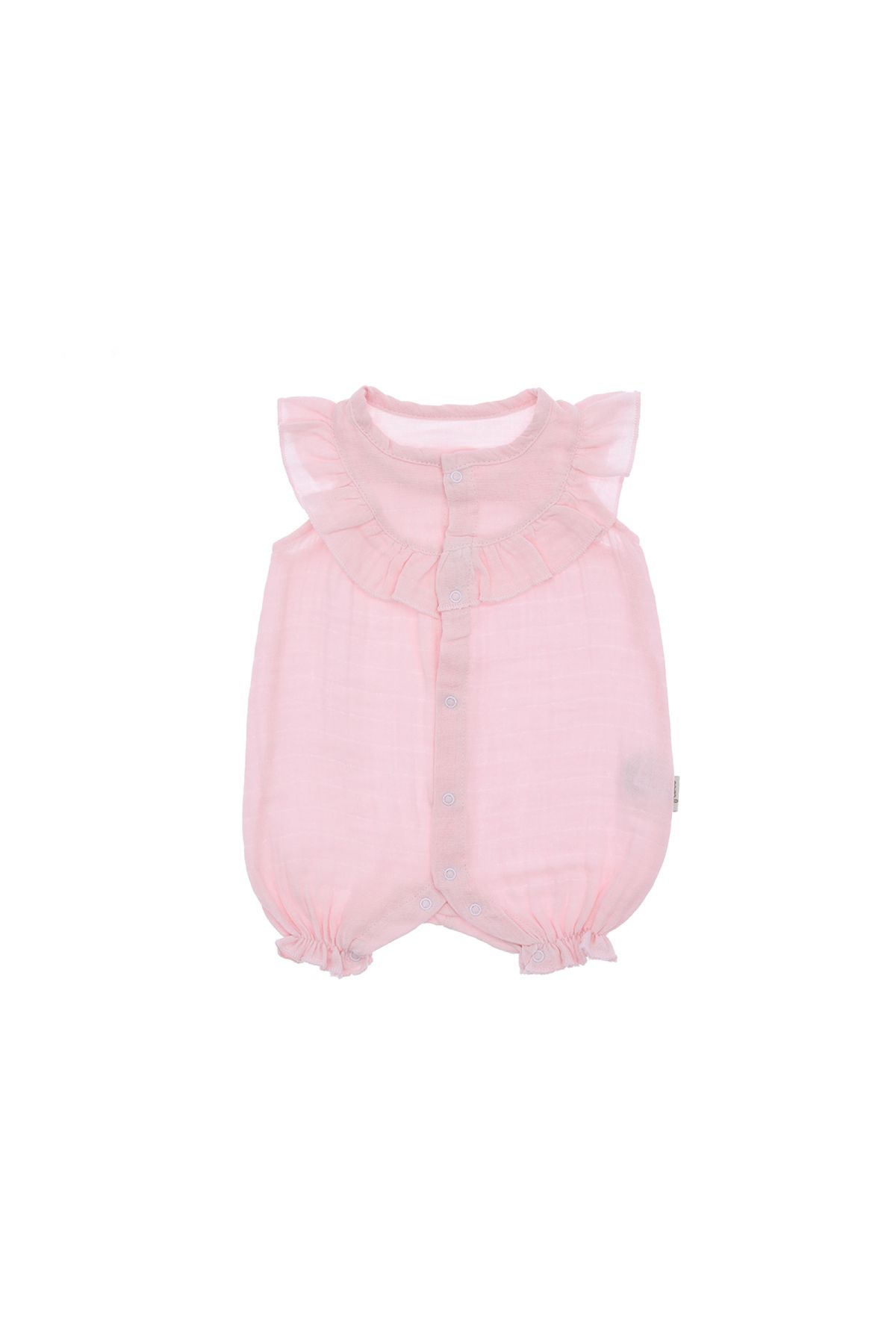 Oyo Store Kız Bebek Yazlık Simli Çizgili Tulum – 3-9 Ay Bej & Pembe