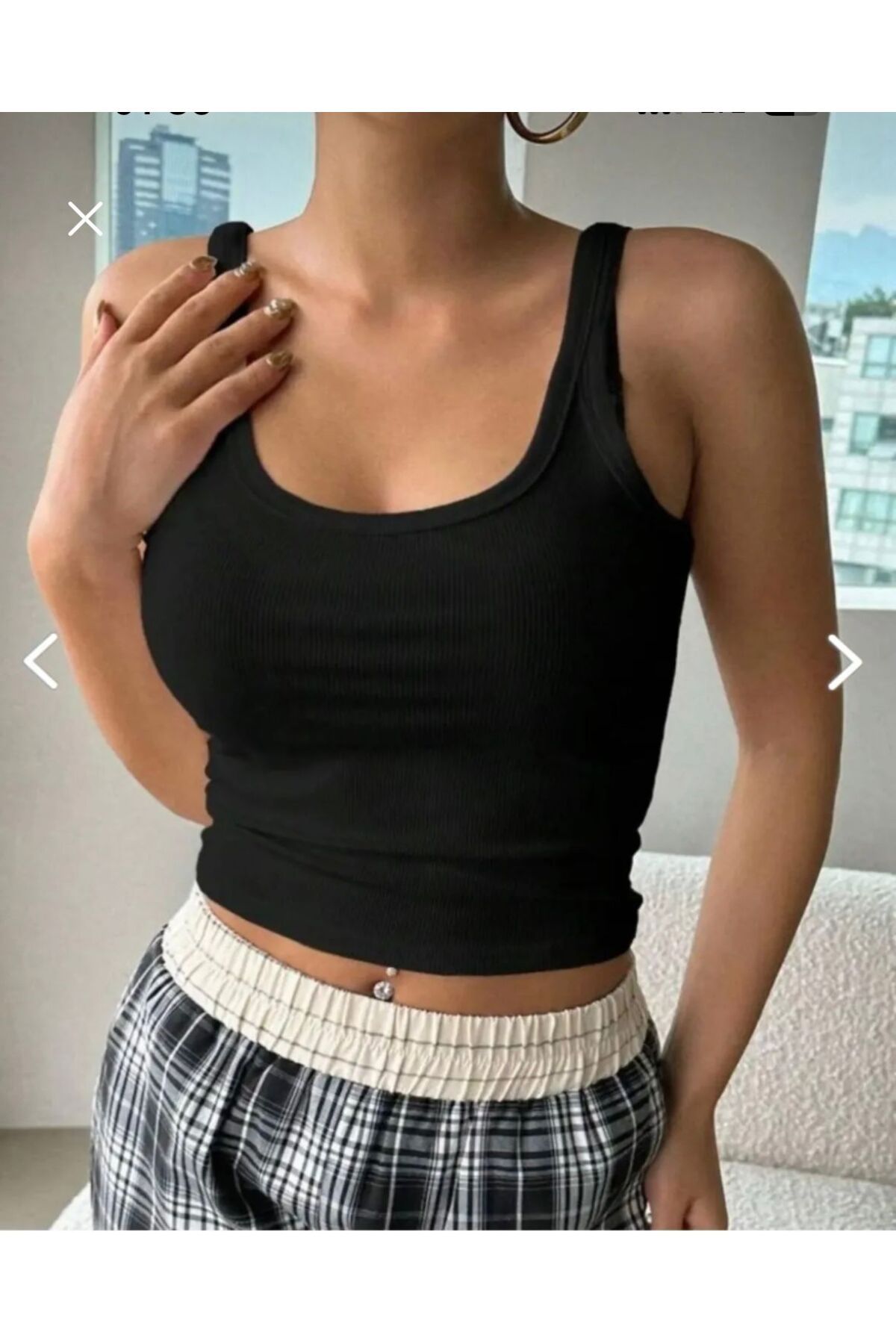 emseytrend Kadın U (Askılı) Yaka Crop Atlet