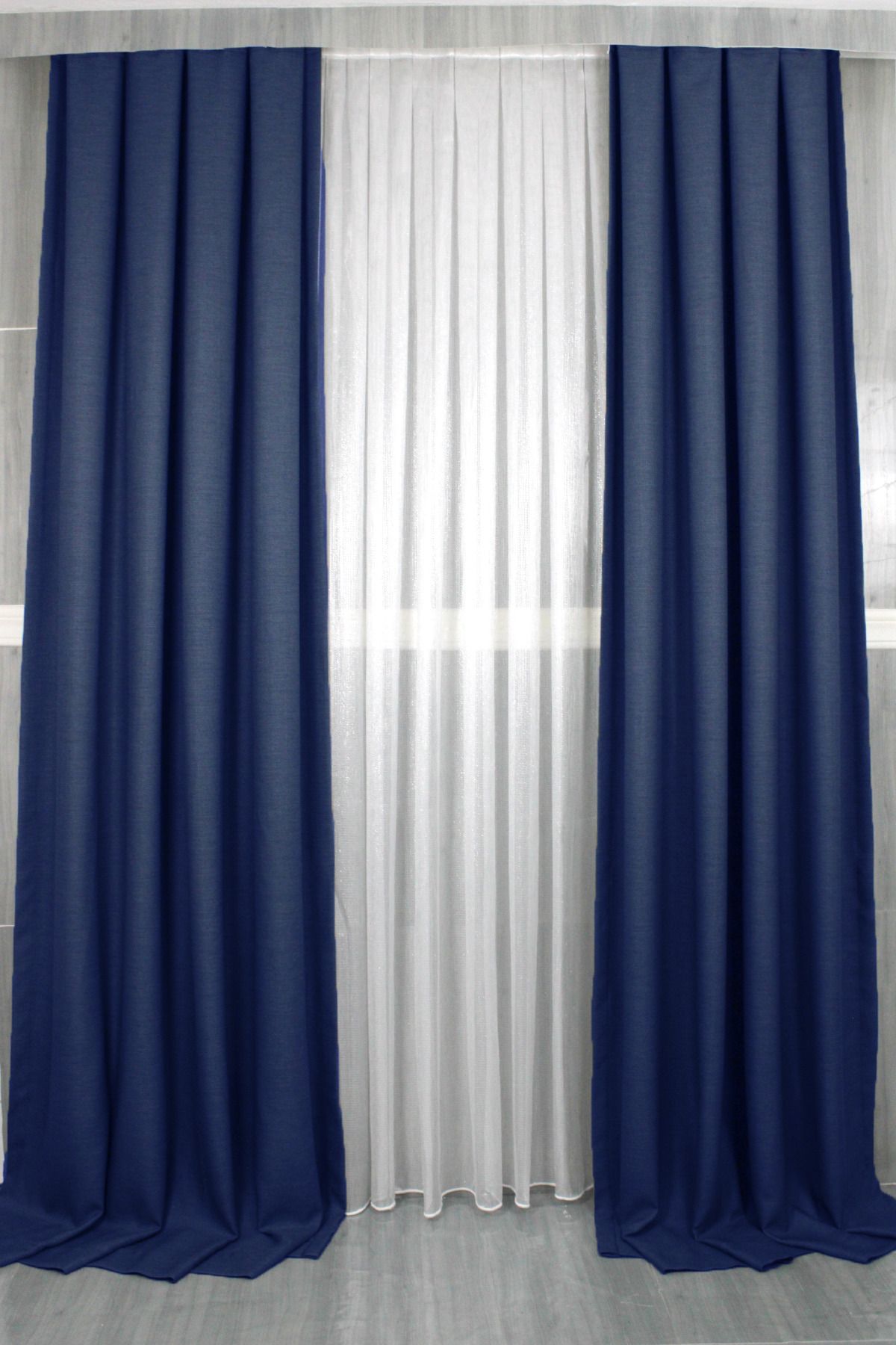 MebelPort Curtain Keten Fonluk Rüstik Ve Kornişe Uygun Düz Dikim