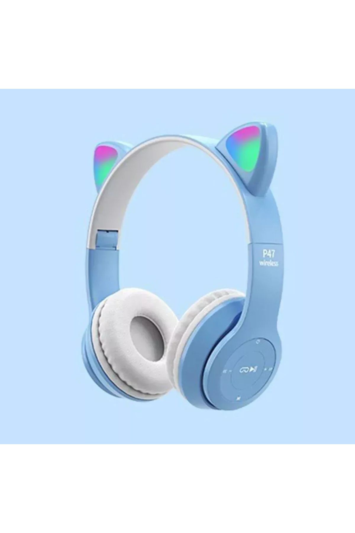 ELROND P68 Bluetooth Kulaklık Kablosuz Kulaklık Çocuk Oyuncu Led Işıklı mavi