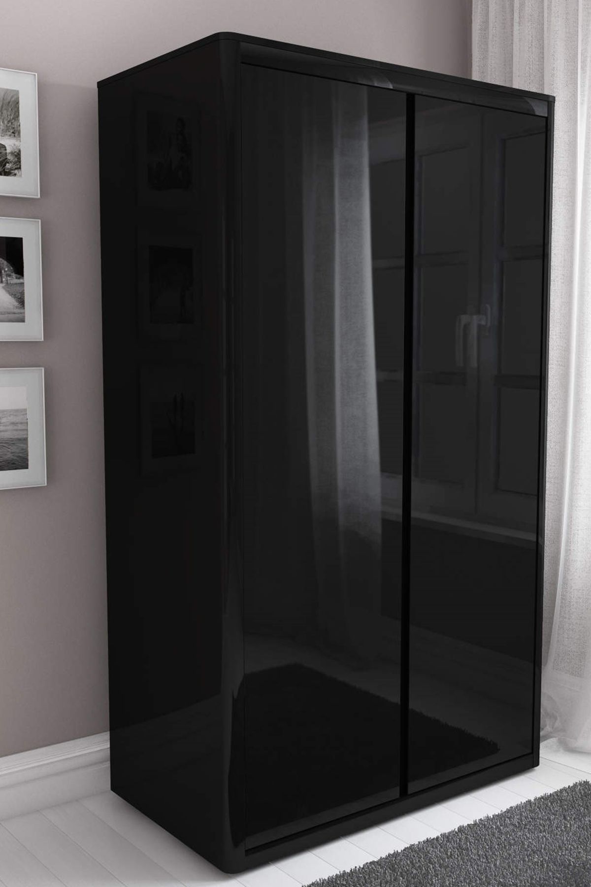 Elioure Parlak Siyah Yapışkanlı Kaplama Folyosu 61 cm x 5 m