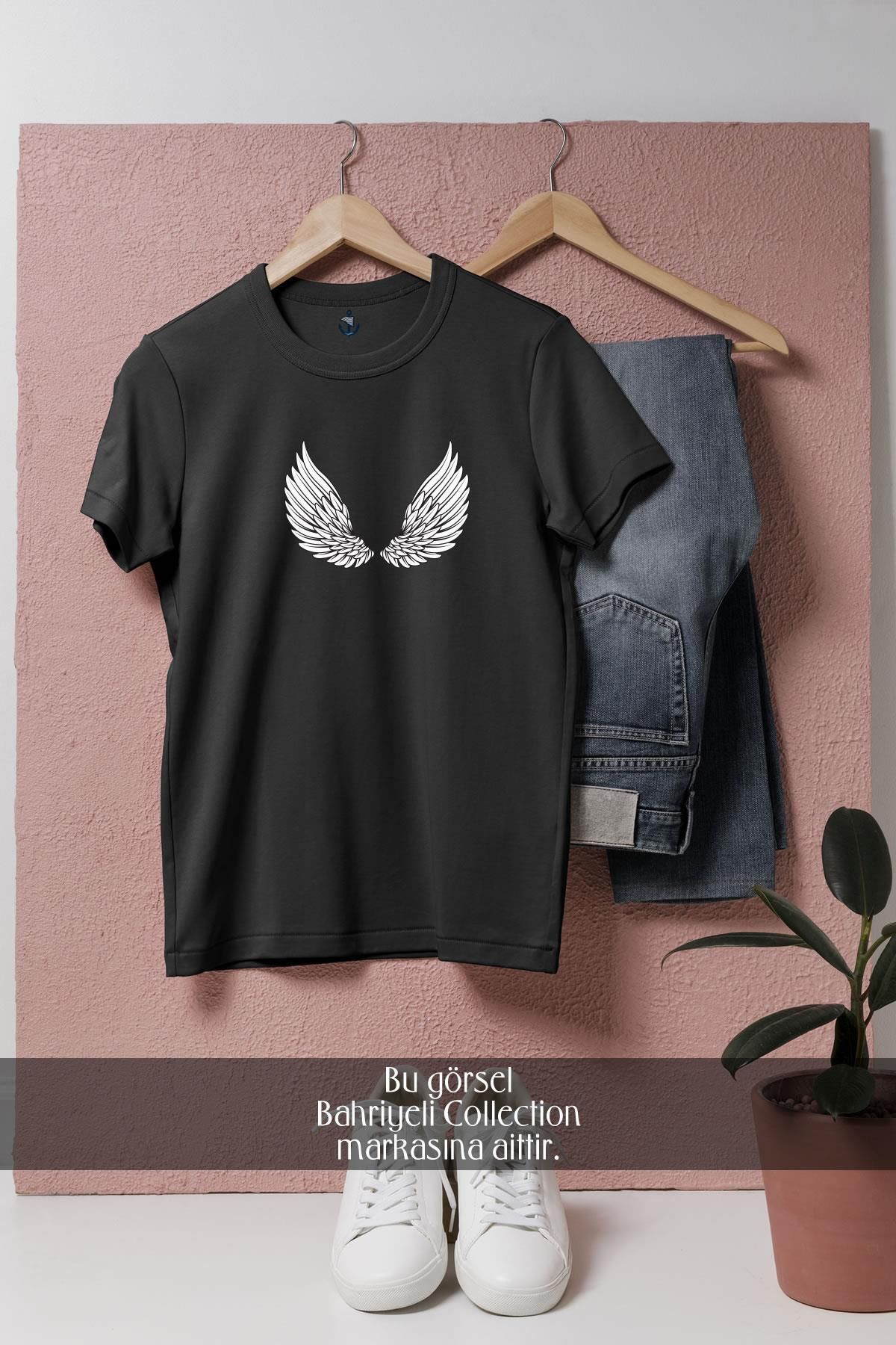 bahriyeli.jpeg Oversize Wings Angel Tasarımlı Unisex T-Shirt