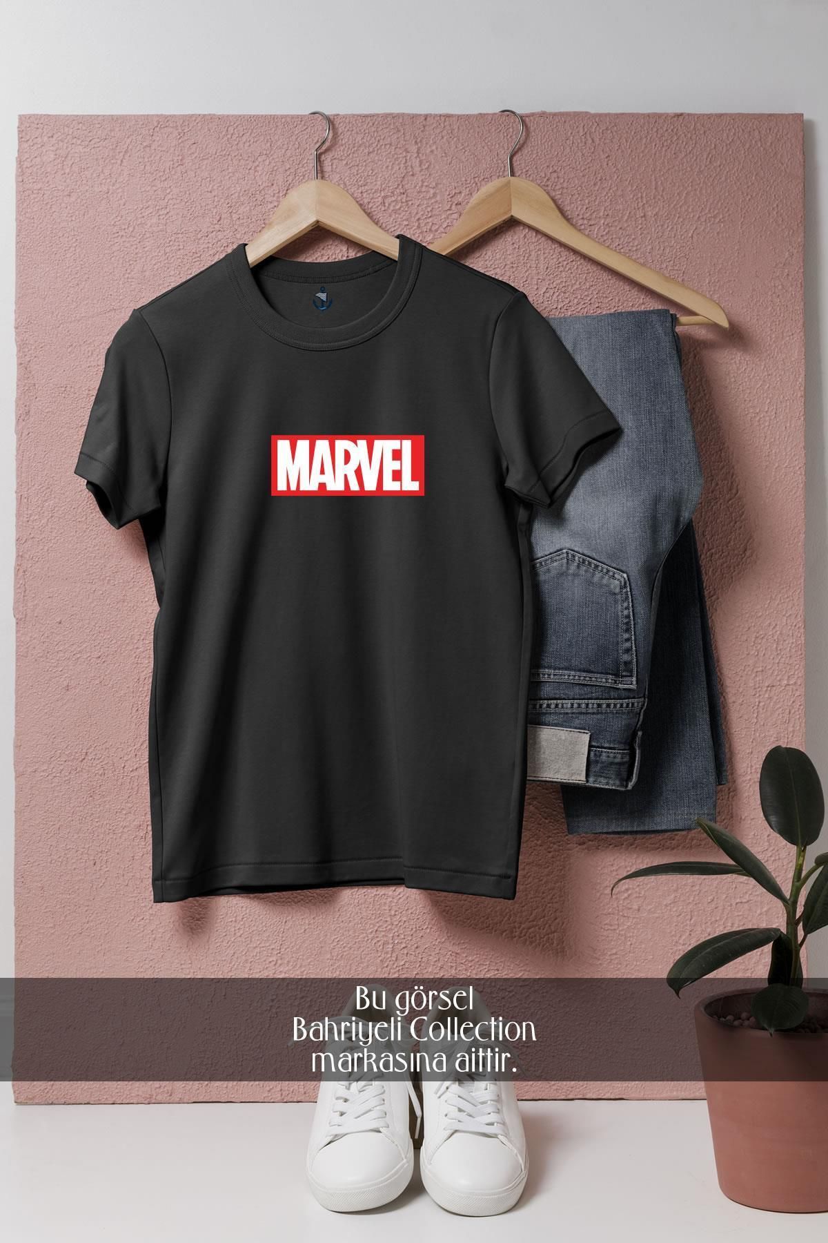bahriyeli.jpeg Oversize Marvel Tasarımlı Unisex T-Shirt