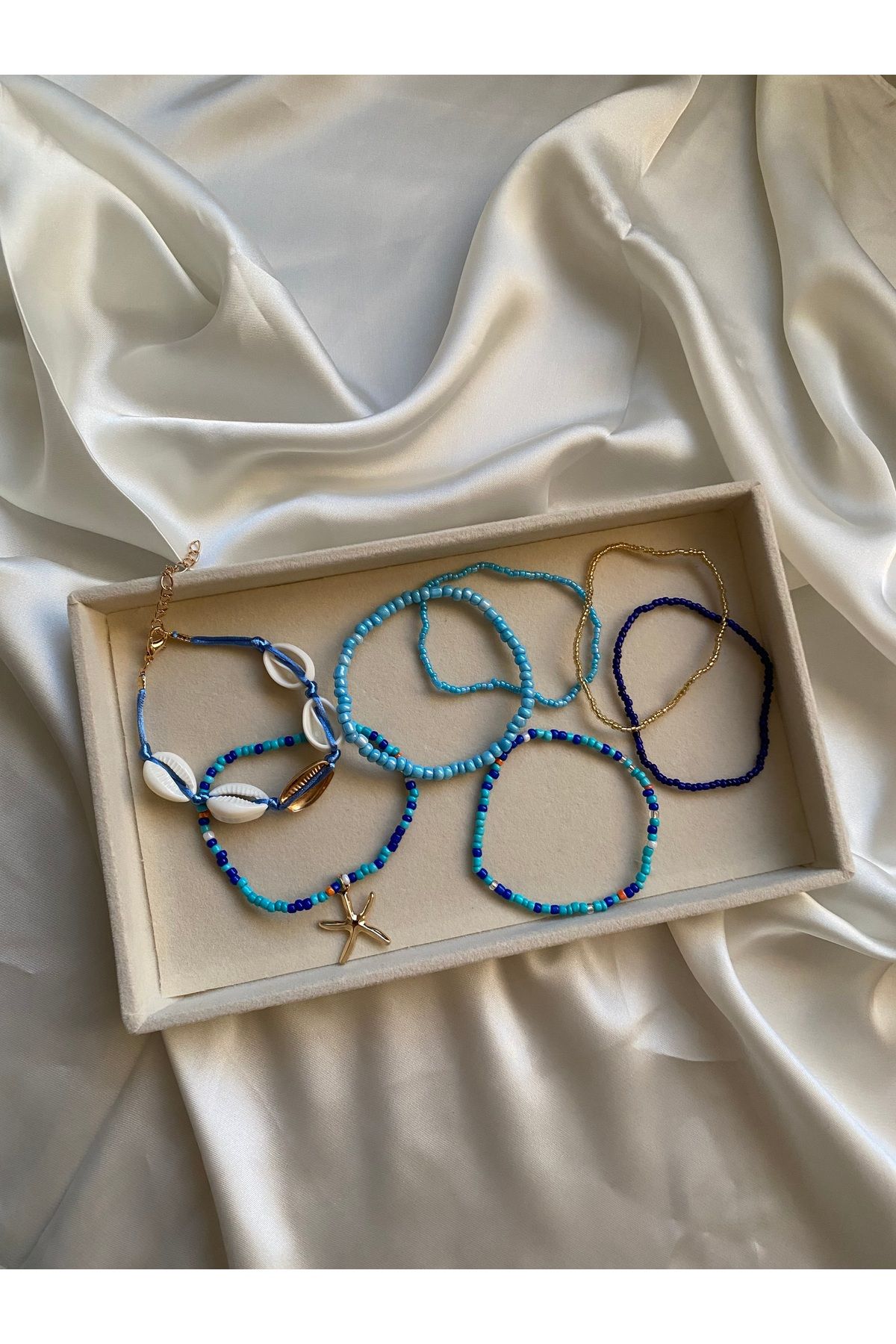 FASHİON JEWELRY Mavi Yığın Bileklikler