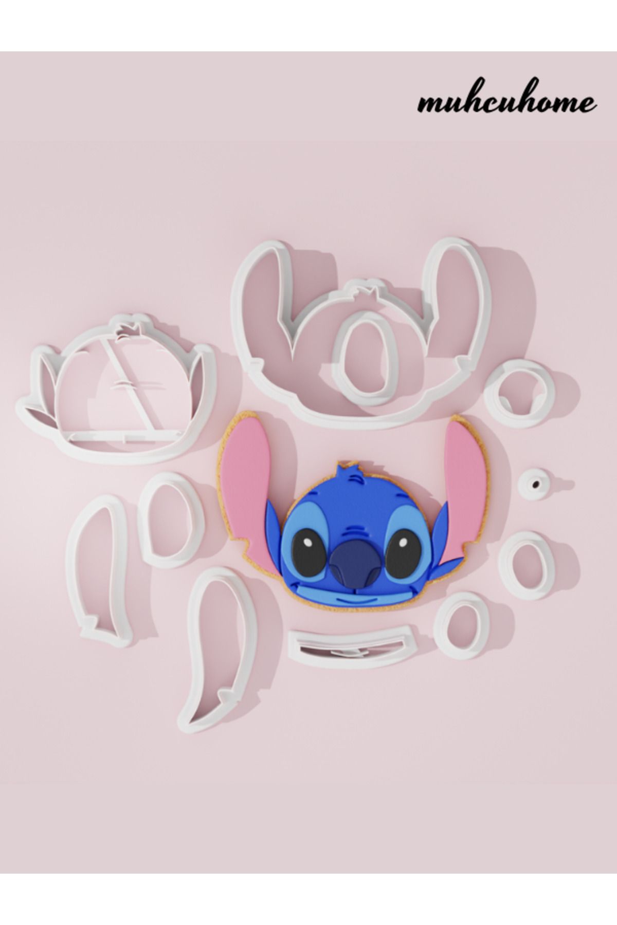 Vinius lilo ve Stitch Tasarım Kurabiye Kalıbı - Şeker Hamuru Kalıbı - Oyun Hamuru Kesici Kalıp Seti