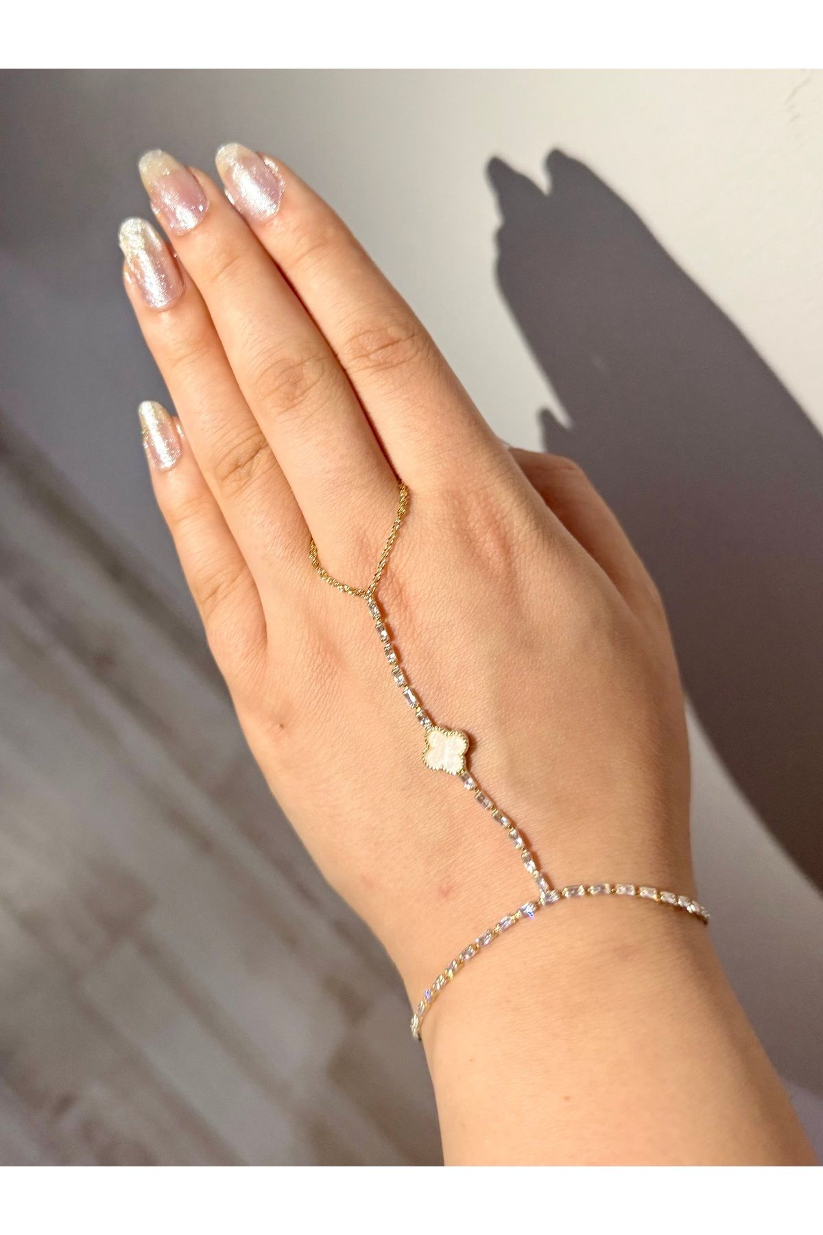 Gulsah's Store Çelik gold beyaz van cleef yonca şahmeran