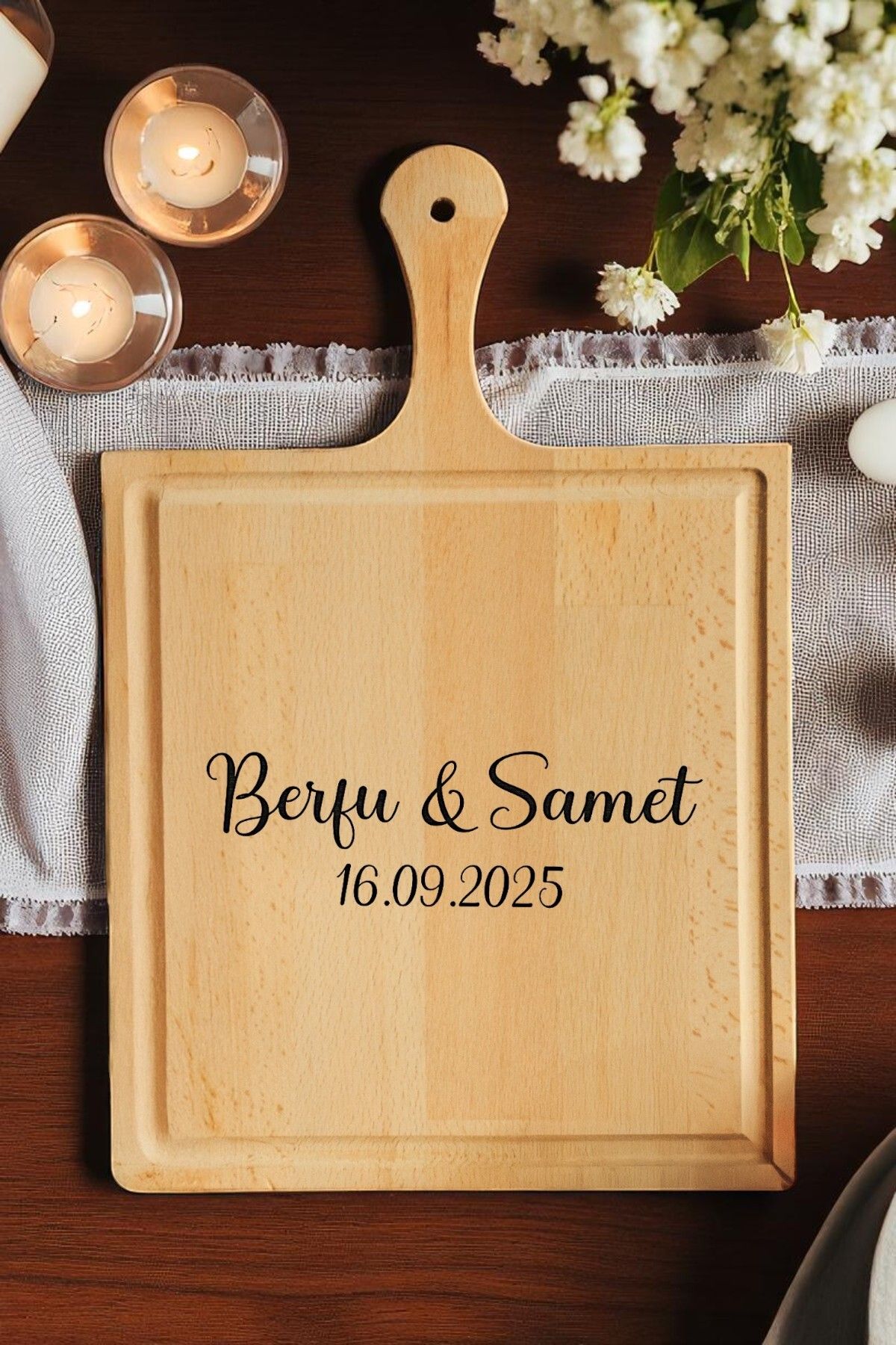 AtölyeNova Kişiye Özel Doğal Ahşap Sunum Tahtası El Yapımı Servis Peynir Tabağı L Boy Kesme ve Sunumluk