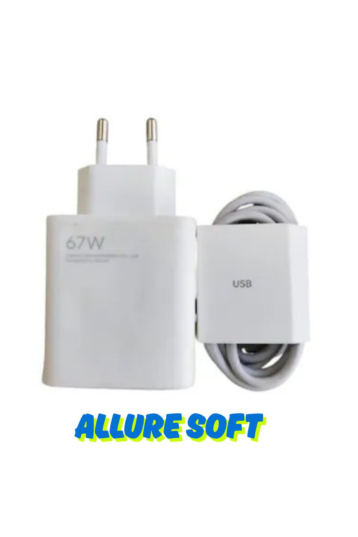 Allure soft 67W USB Adaptör ve Type-C Kablo Yüksek Güç Hızlı Doldurma