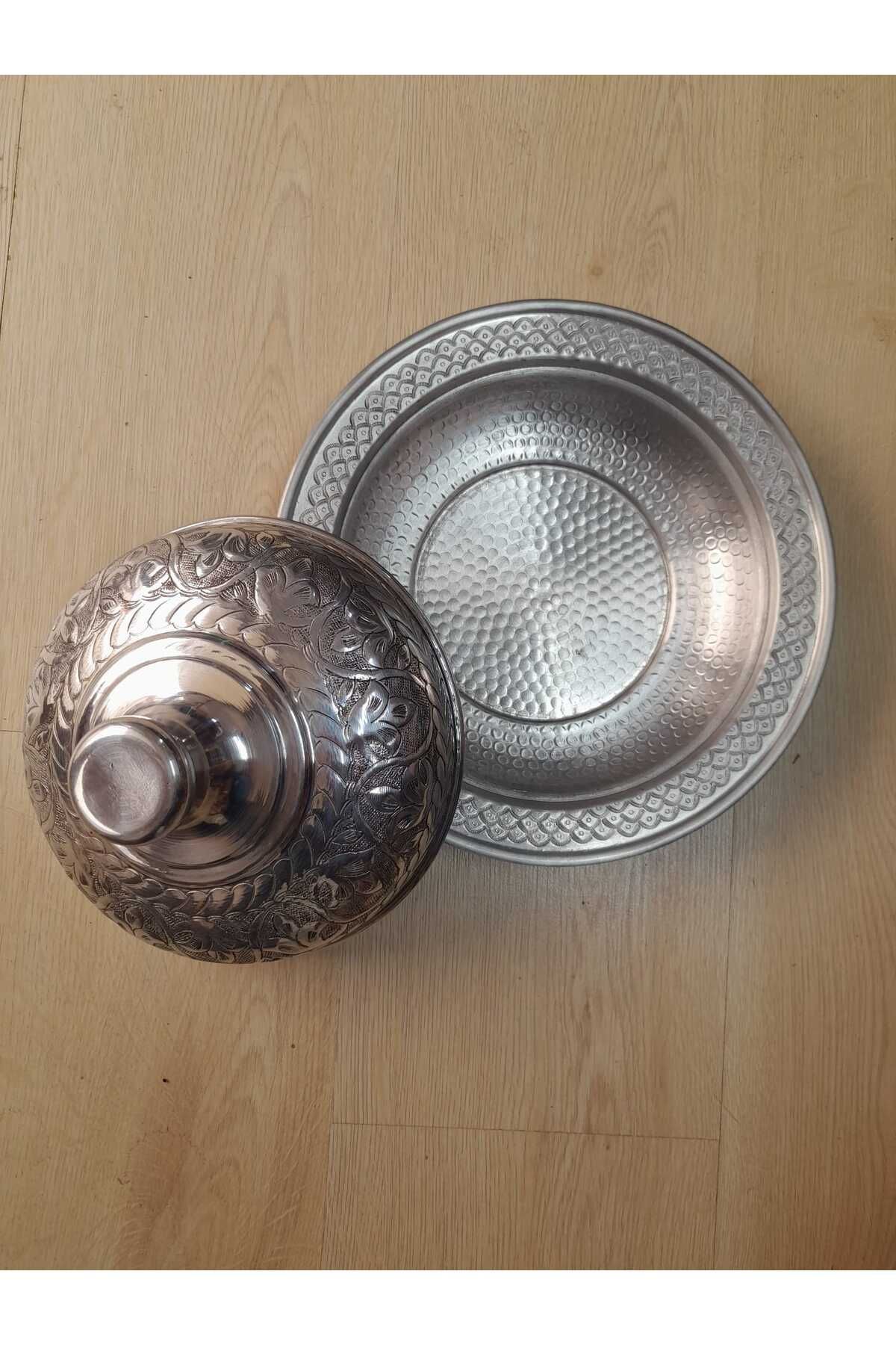BAKIRALI Masa Üstü Sunumluk Alüminyum El İşlemeli Maraş El Sanatı