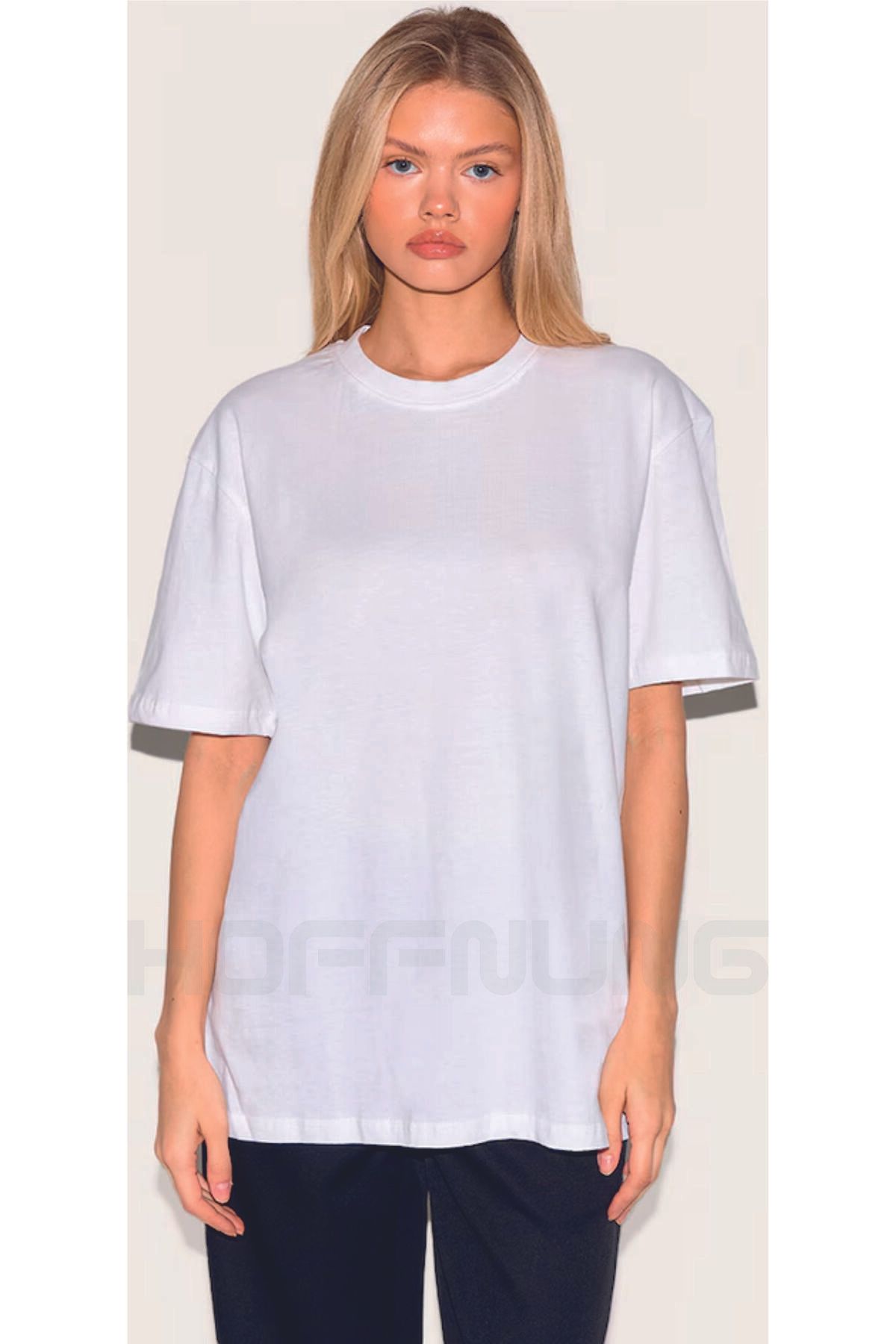 HOFFNUNG T SHIRT Kadınlar İçin oversize Boy Nefes Alabilen Düşük Omuzlu Tişört