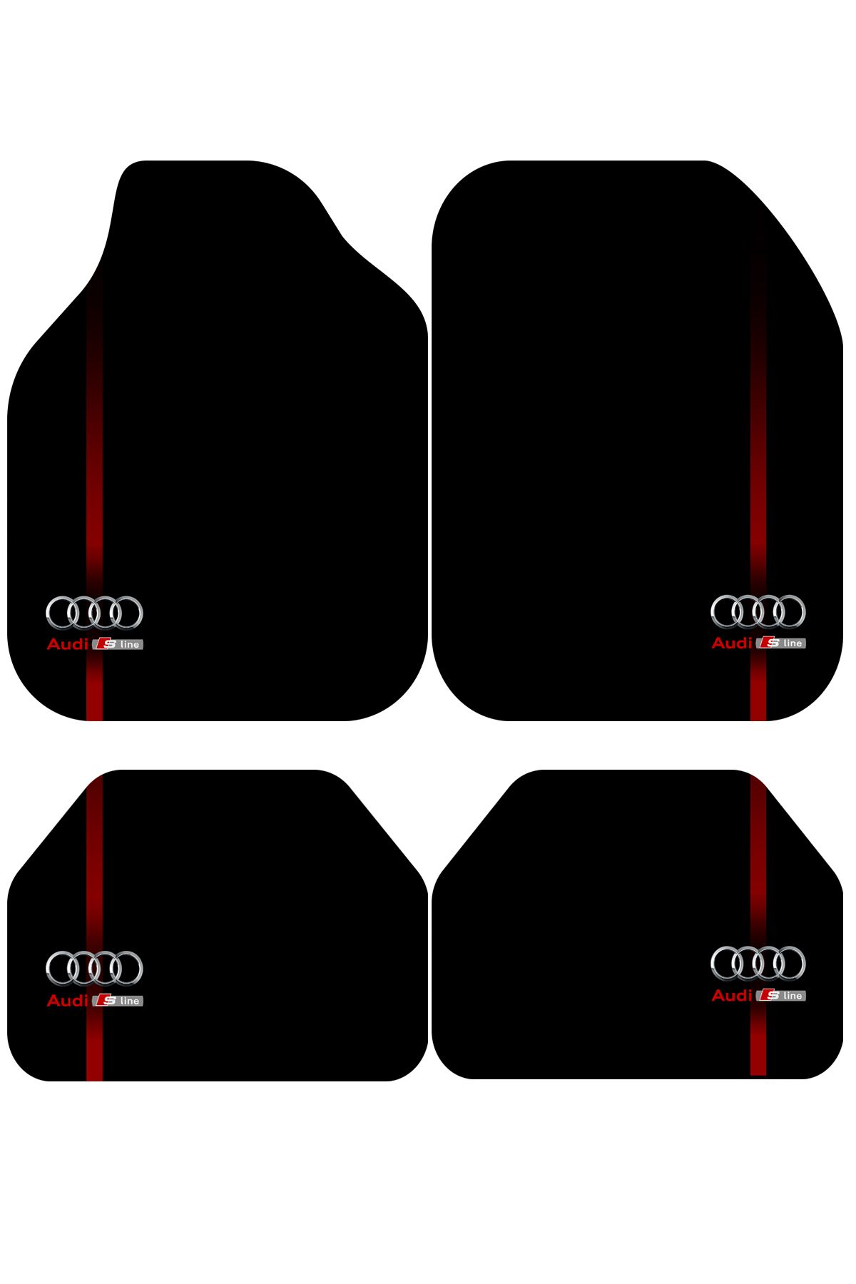 BigArts Home Audi S Line Dekor Oto Paspas Takımı Tüm Modellere Uyumlu Makinede Yıkanabilir Universal Kalıp