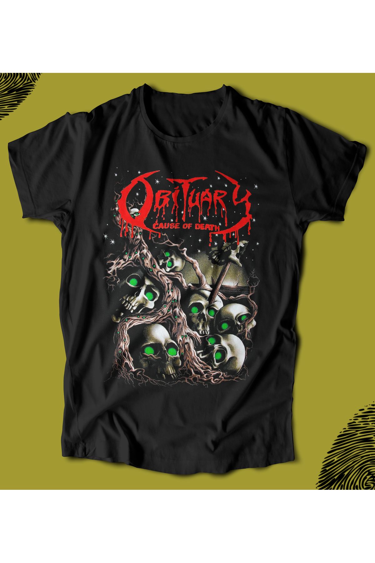 BUTSHIRT BU Tişört 'Obituary - Cause Of Death' Regular-Fit' Unisex Tişört
