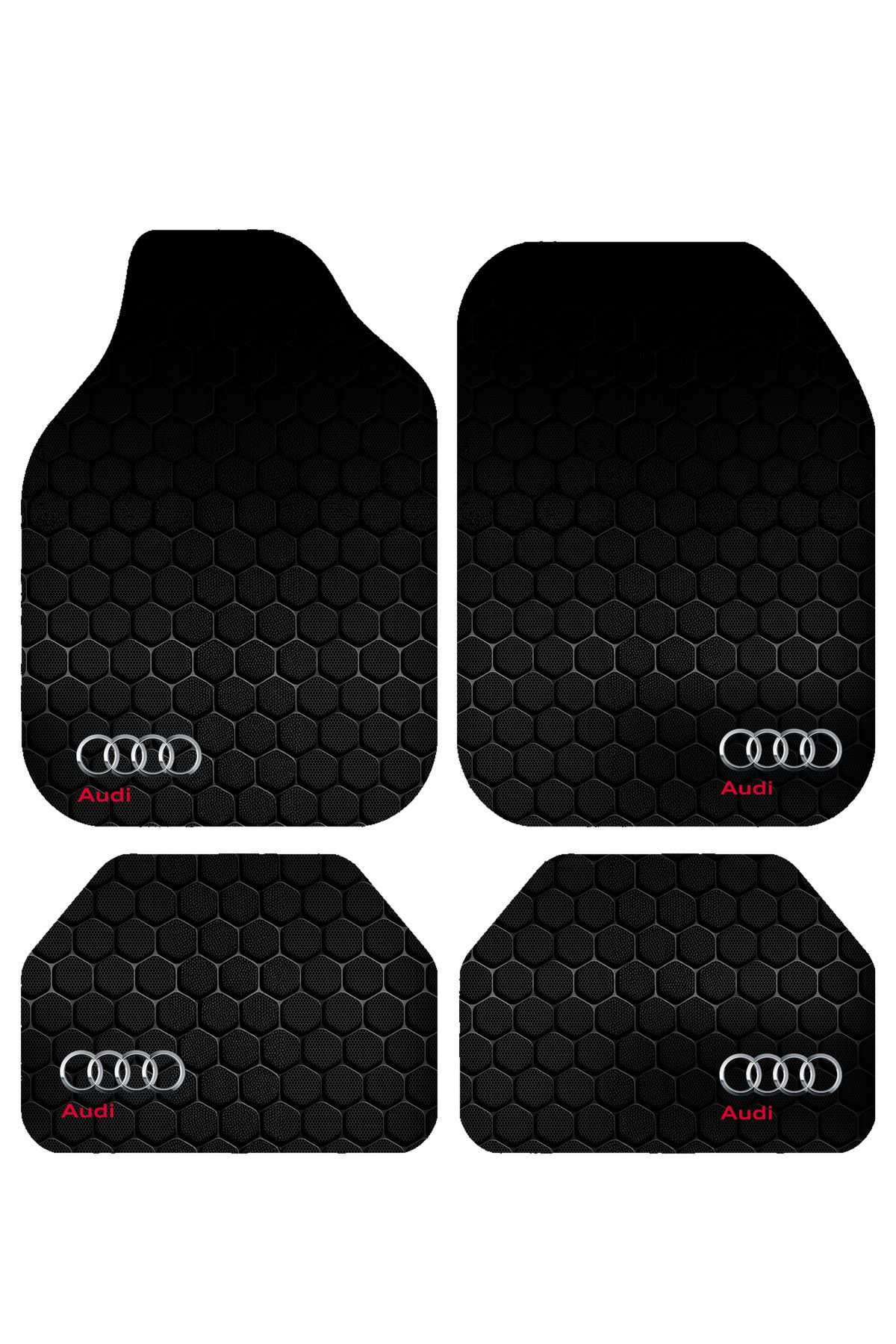 BigArts Home Audi Dekor Oto Paspas Takımı Tüm Modellere Uyumlu Makinede Yıkanabilir Universal Kalıp