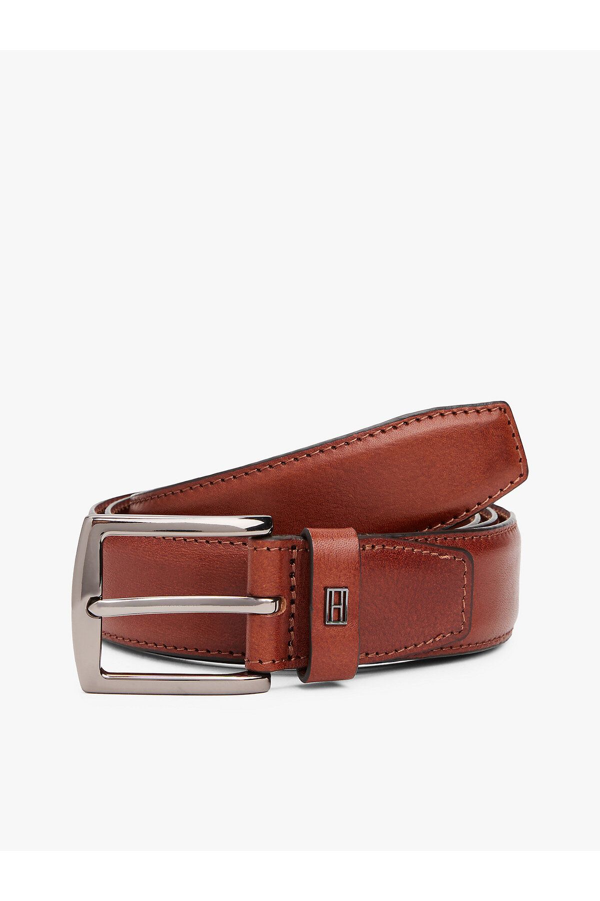 Tommy Hilfiger Denton Flag Plaque Leather Belt