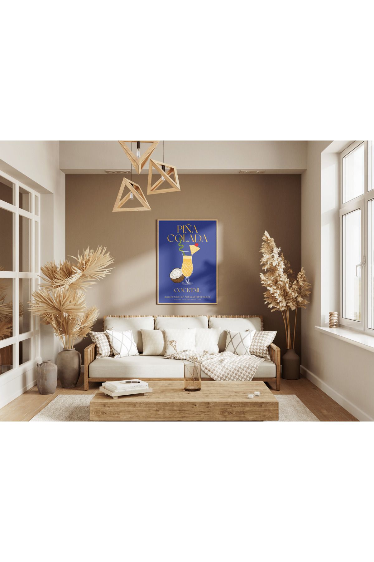 Home Pina Colada Kokteyli Çerçeveli Tablo