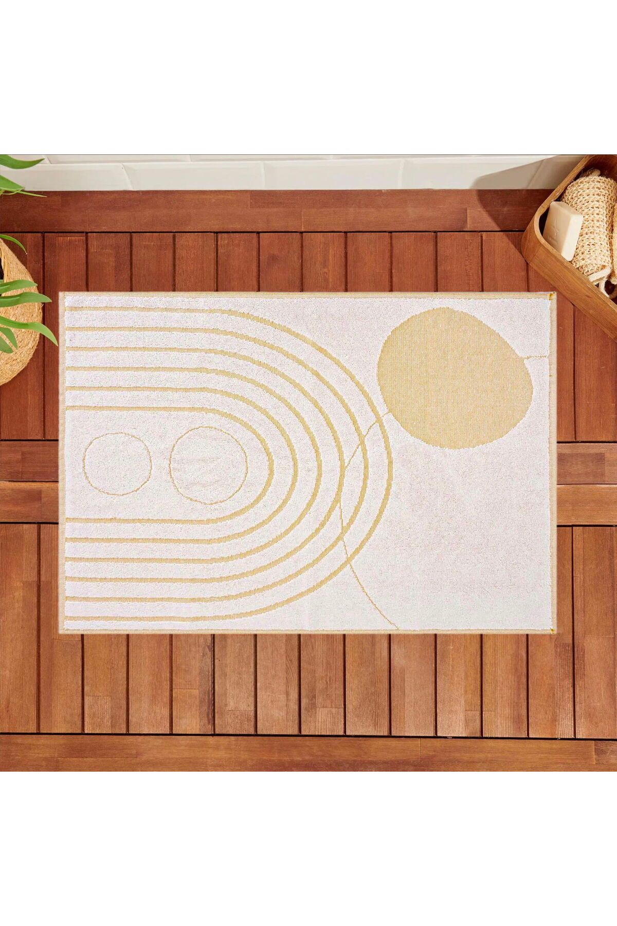 ASPARTAM Soft Bohem Ayak Havlusu - Bej / Hardal - 50x70 cm