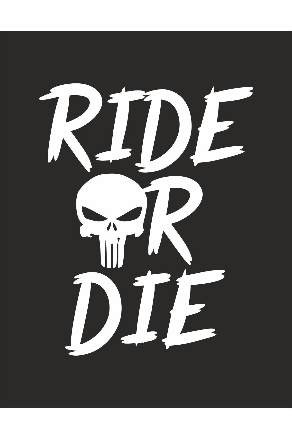 hediyenebak Ride or Die Punisher Araç, Araba, Oto, Motorsiklet, Kask, Laptop, Cam Sticker 15x19 cm