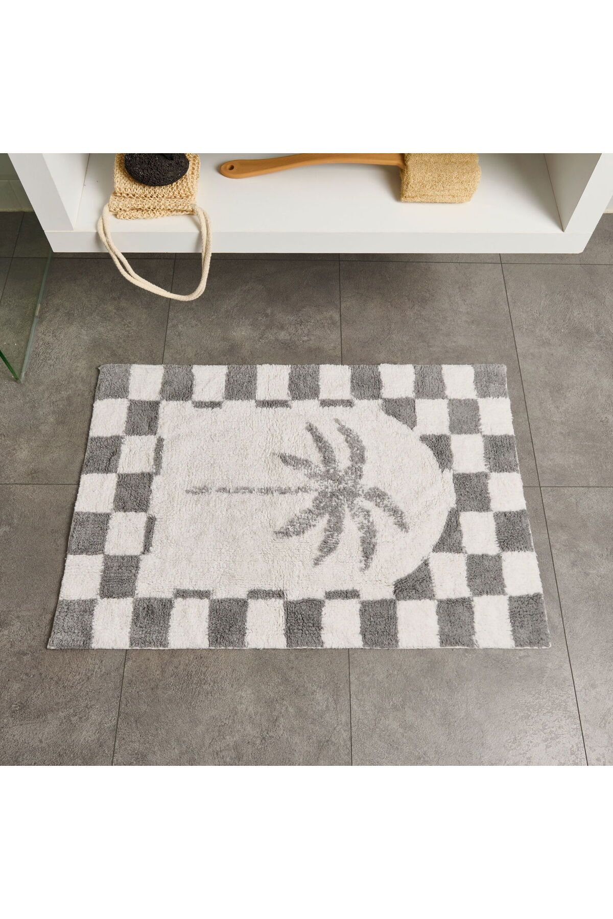 MATMEL Soft Palm Tufting Banyo Paspası - Beyaz - 60x90 cm