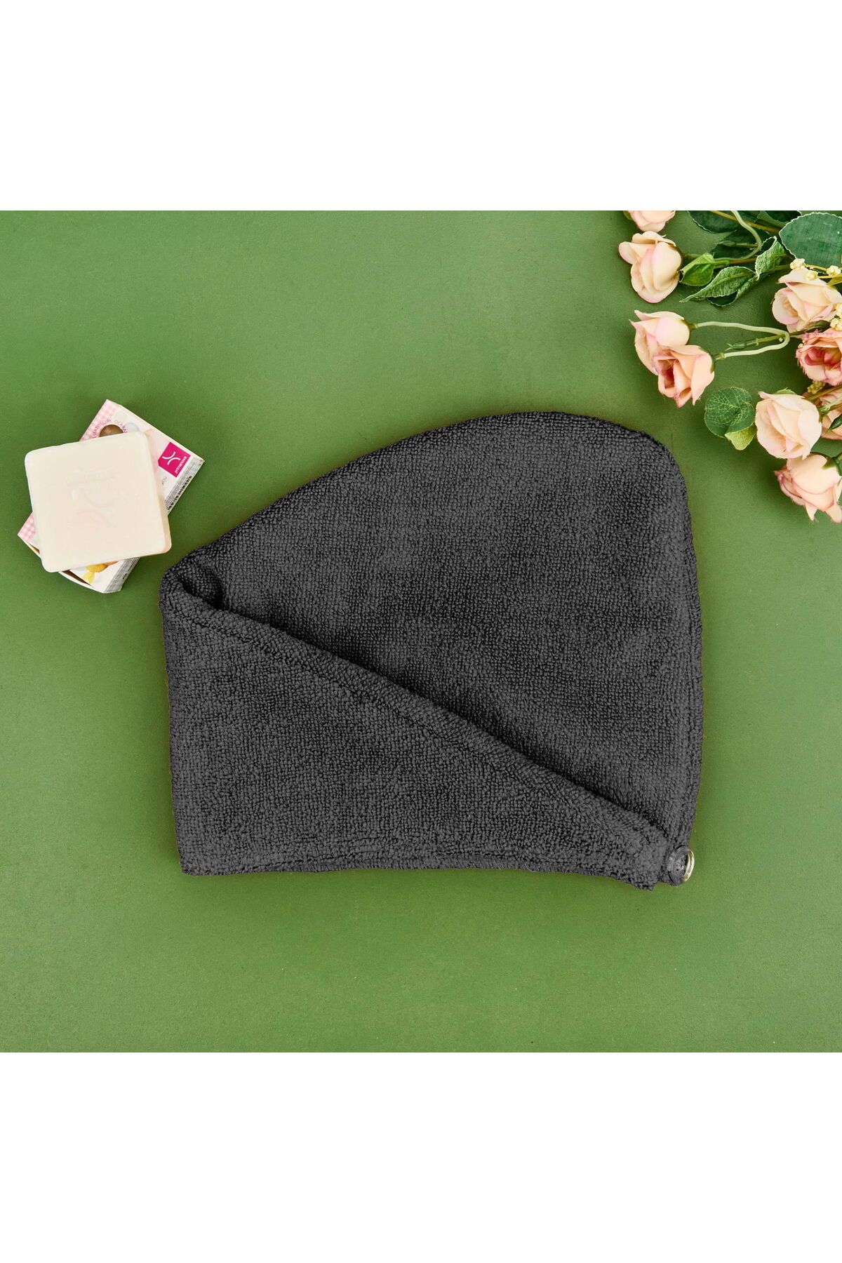 ASPARTAM Mikrofiber Saç Havlusu - Antrasit - 57x27 cm