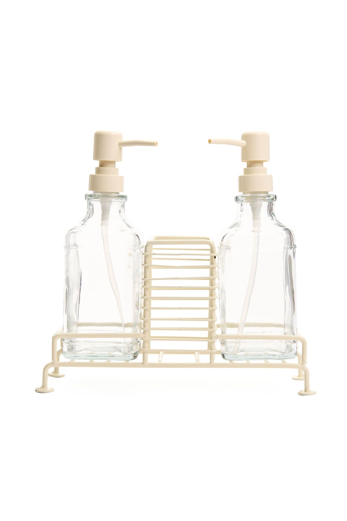 ASPARTAM Stantlı Sıvı Sabunluk - Bej / Şeffaf - 500 ml