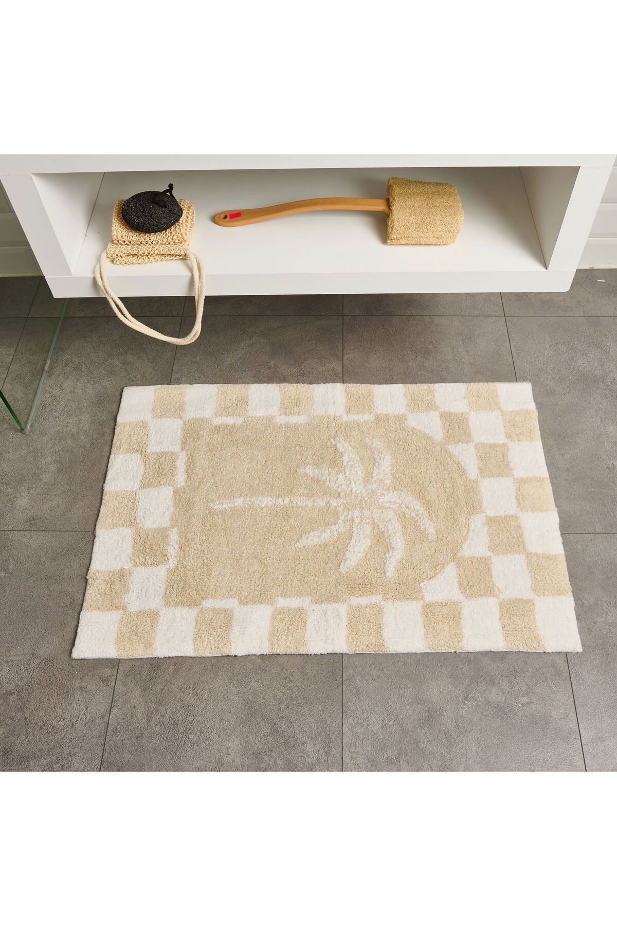 MATMEL Soft Palm Tufting Banyo Paspası - Bej - 60x90 cm