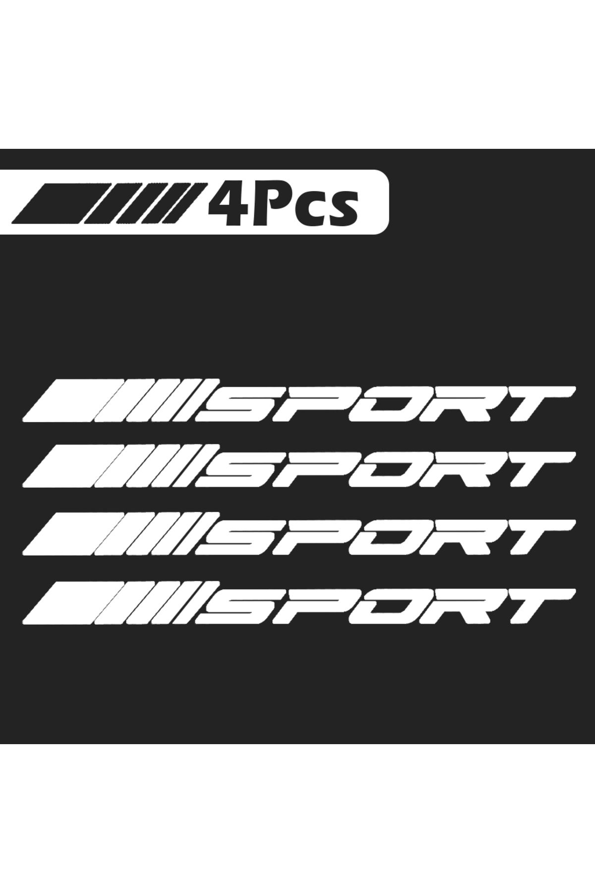 hediyenebak 4'lü Sport Yazılı Araç, Araba, Oto, Motorsiklet, Kask, Laptop, Cam Sticker 10x1 cm