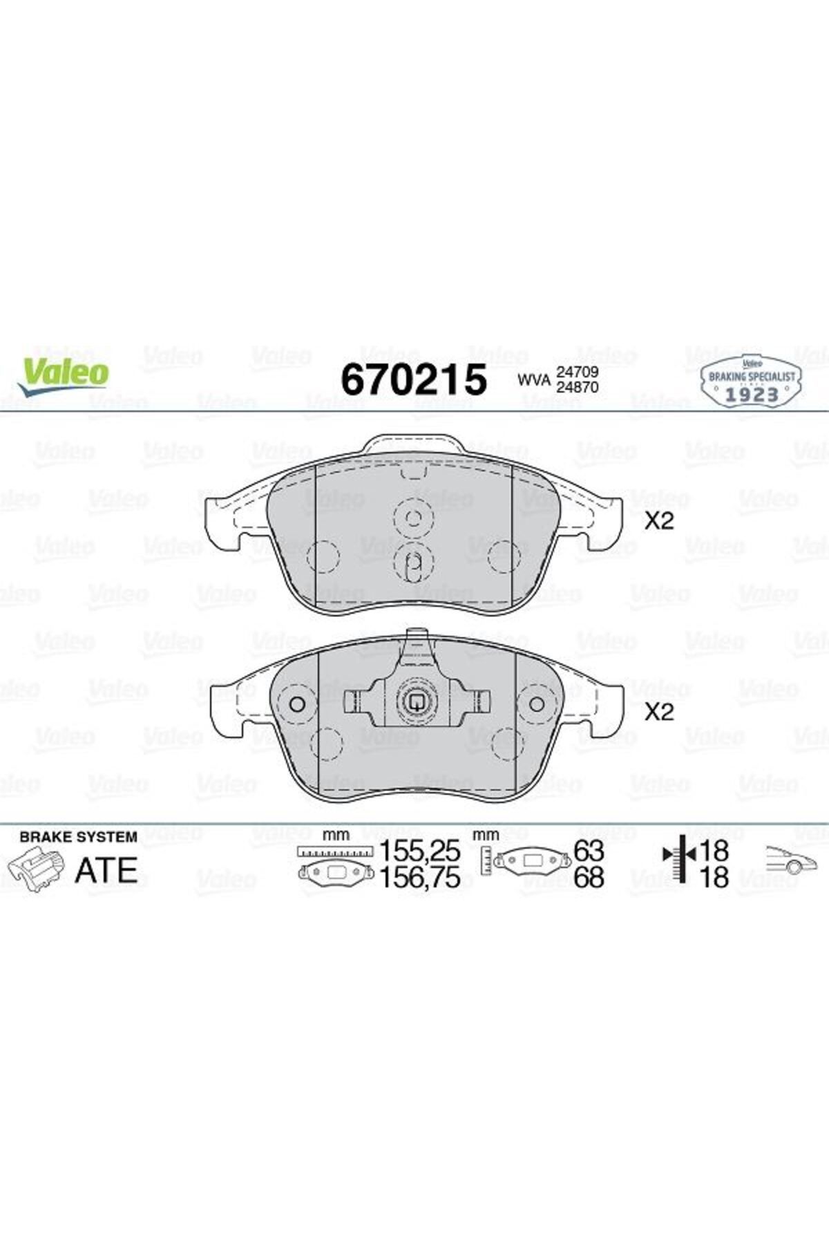 VALEO ÖN BALATA RENAULT LAGUNA III 07 15 LATITUDE 11 2.0dCi 3.0dCi