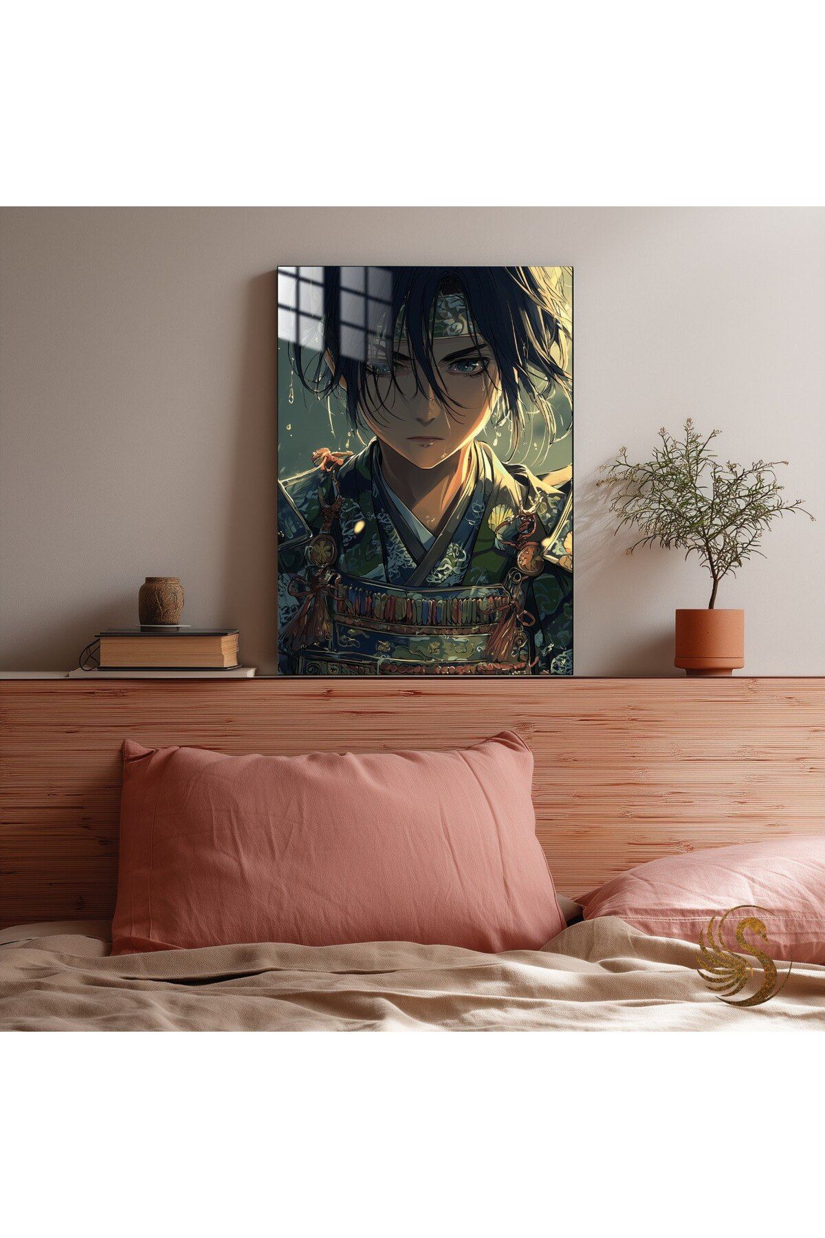Lora Loom Anime Metal Poster – Genç Samuray | Japon Stil Anime Duvar Dekoru, Otaku Hediyesi, Kararlı Bakışlı