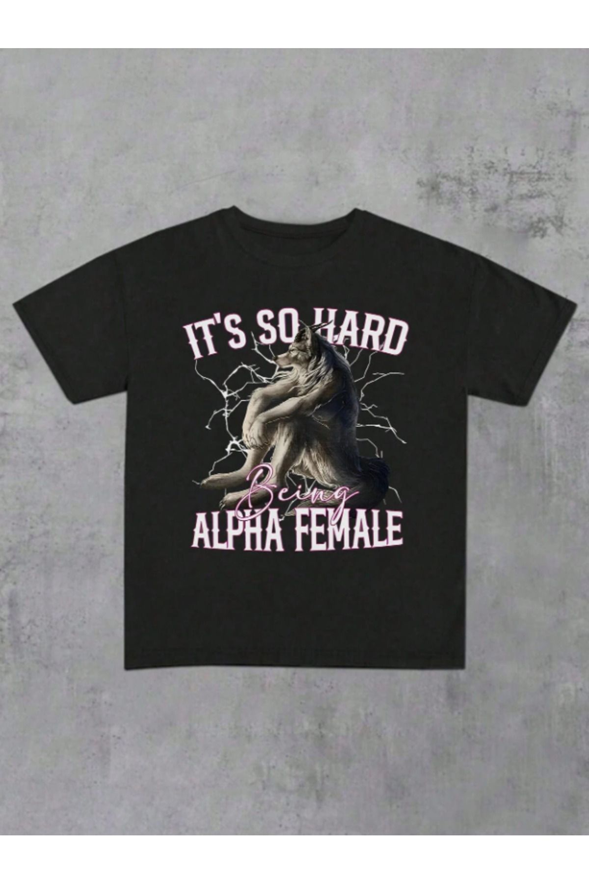 Framgan Kadın/Erkek ALFA KADIN OLMAK ÇOK ZOR Özel Baskılı Günlük Pamuklu T-Shirt