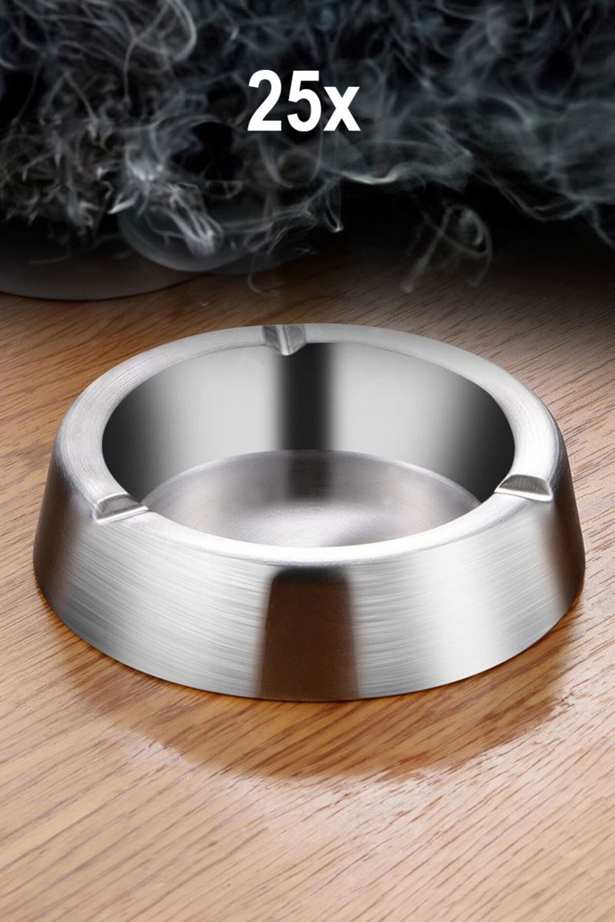 Falconetti 25 Adet Çelik 12,5 cm Kafe Restaurant Lokanta Yuvarlak Kül Tablası Küllük mt170b