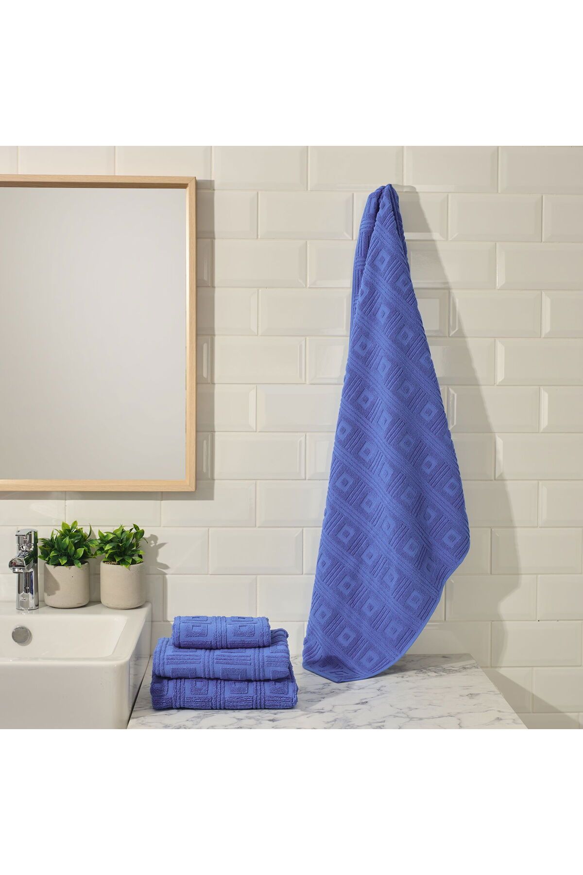 ASPARTAM Soft Kybele Banyo Havlusu - Mavi - 70x140 cm