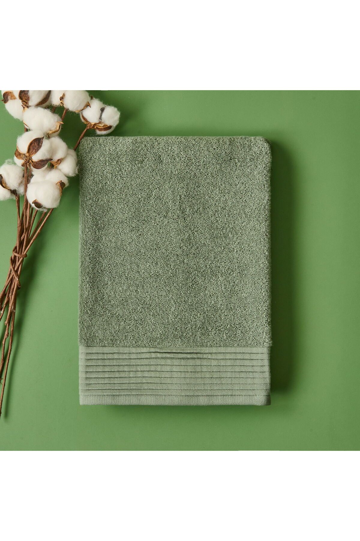 ASPARTAM Soft Premium Yüz Havlusu - Haki - 50x90 cm