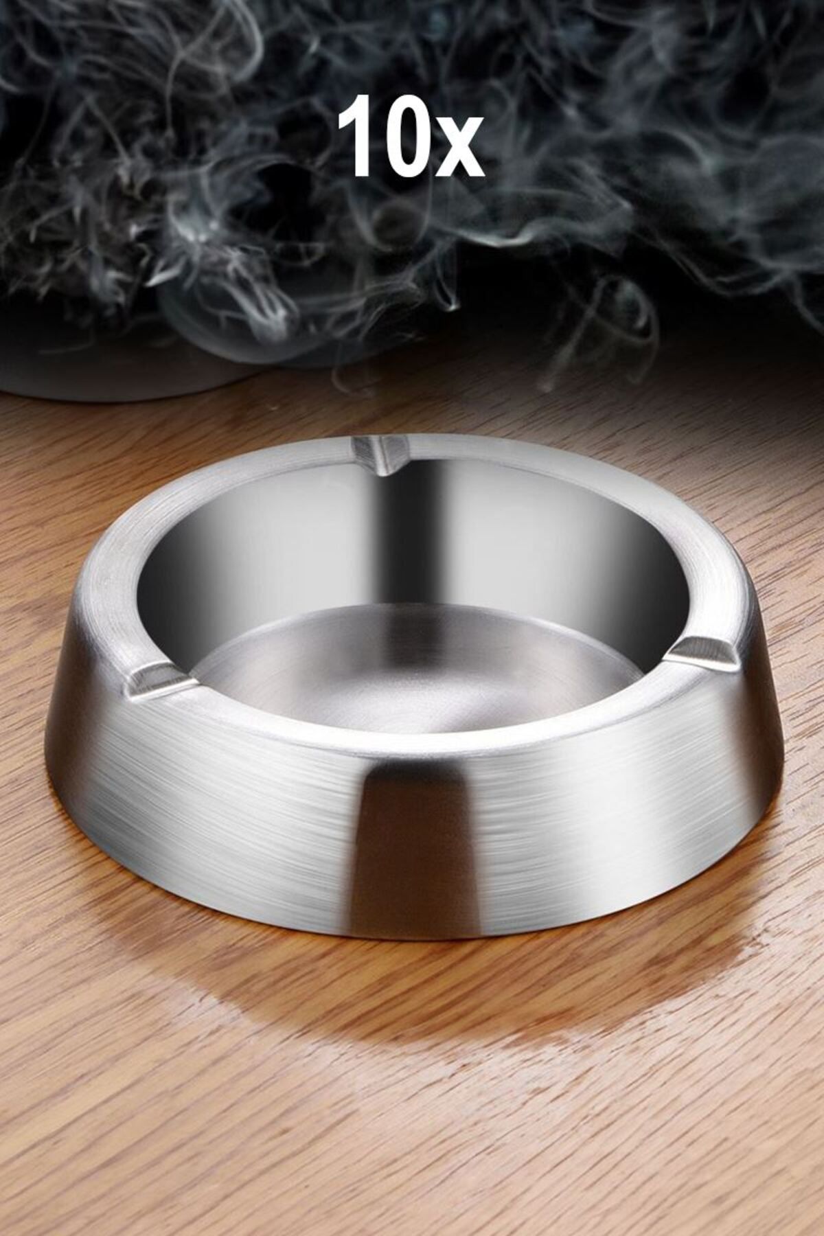 Falconetti 10 Adet Çelik 12,5 cm Kafe Restaurant Lokanta Yuvarlak Kül Tablası Küllük mt170b