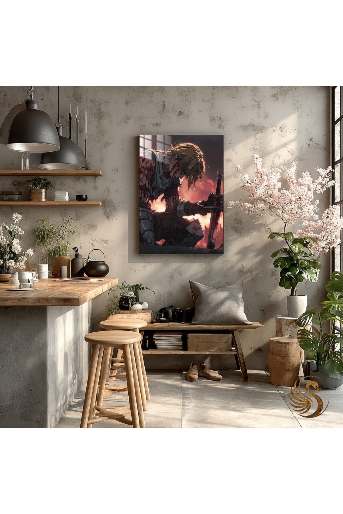 Lora Loom Anime Metal Poster – Yalnız Savaşçı | Vinland Saga Duvar Dekoru, Otaku Hediyesi, Kılıç ve Kan Tema