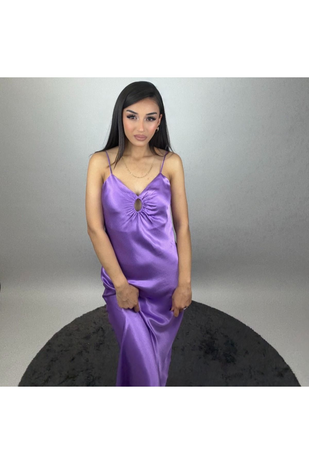 MIA GIA Saten Midi Elbise