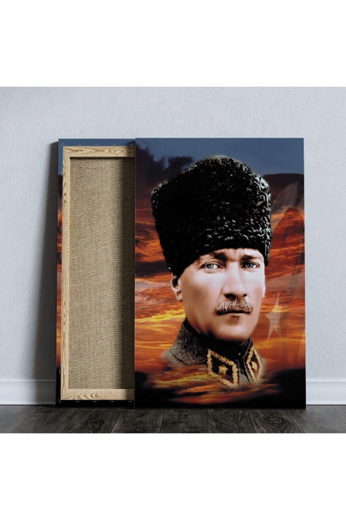 Elioure Renkli Kanvas Tablo, Atatürk Temalı Dekorasyon, Ev ve Ofis İçin Şık Tasarım