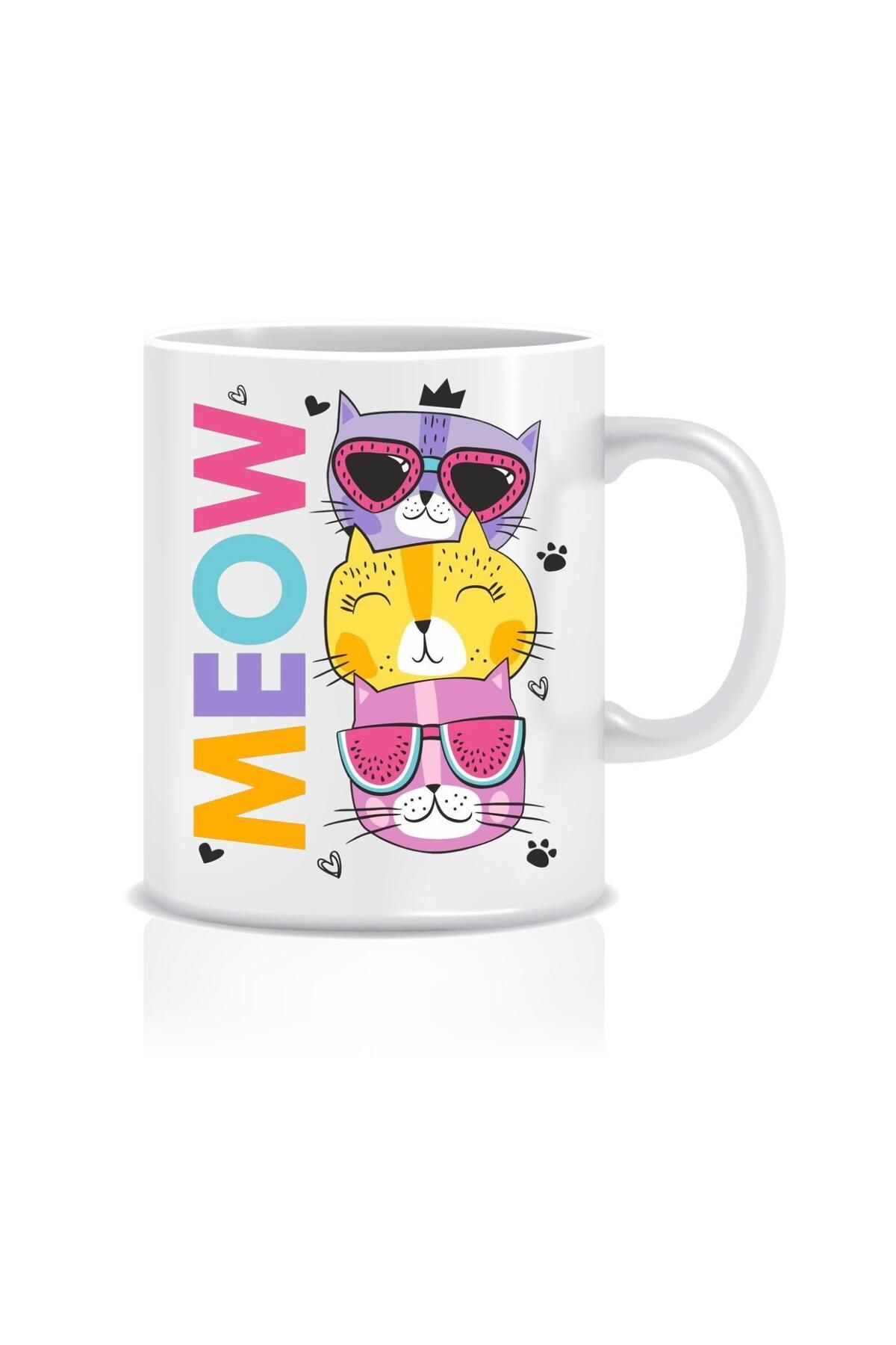 Puficca Tasarım Meow Baskılı Kupa Bardak