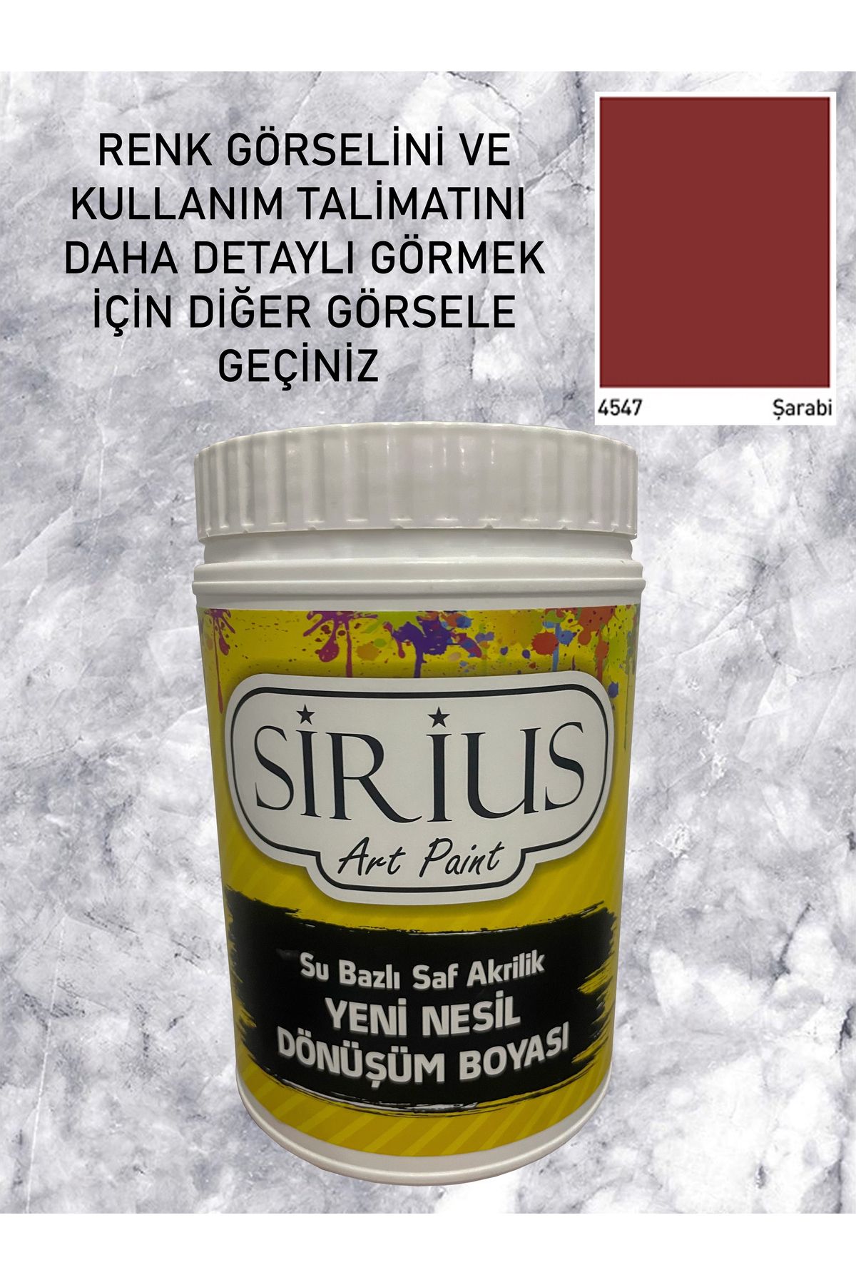 SİRİUS Mobilya, Ahşap, Fayans Çoklu Yüzey Yenileme Boyası 1LT