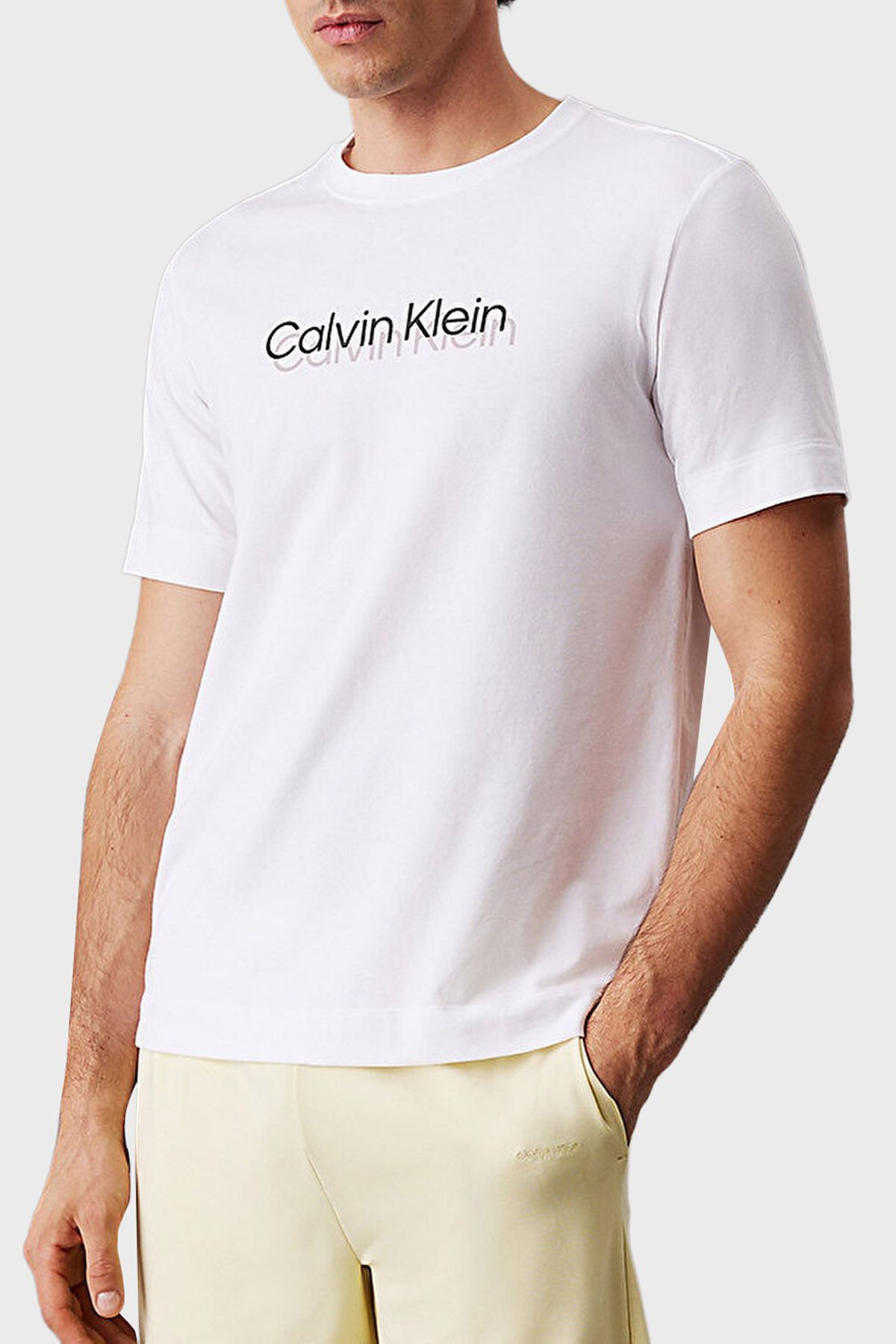Calvin Klein Baskılı Streç Pamuklu Regular Fit Bisiklet Yaka T Shirt LVGMS5K183100 Erkek T SHİRT LVG
