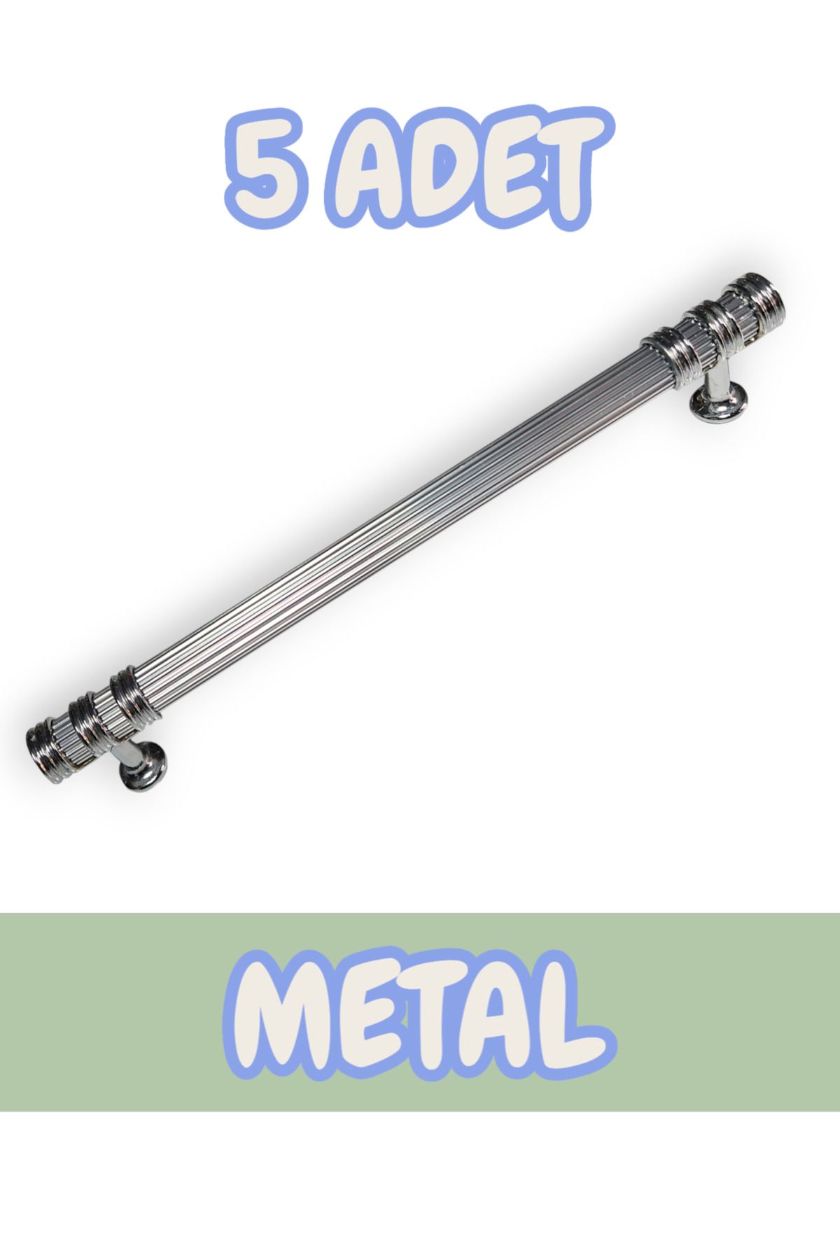 onderhomestore Çizgili Nesli Alüminyum Metal Lüks Modern Mobilya Çekmece Mutfak Dolabı Kulpu Krom (5 Adet)