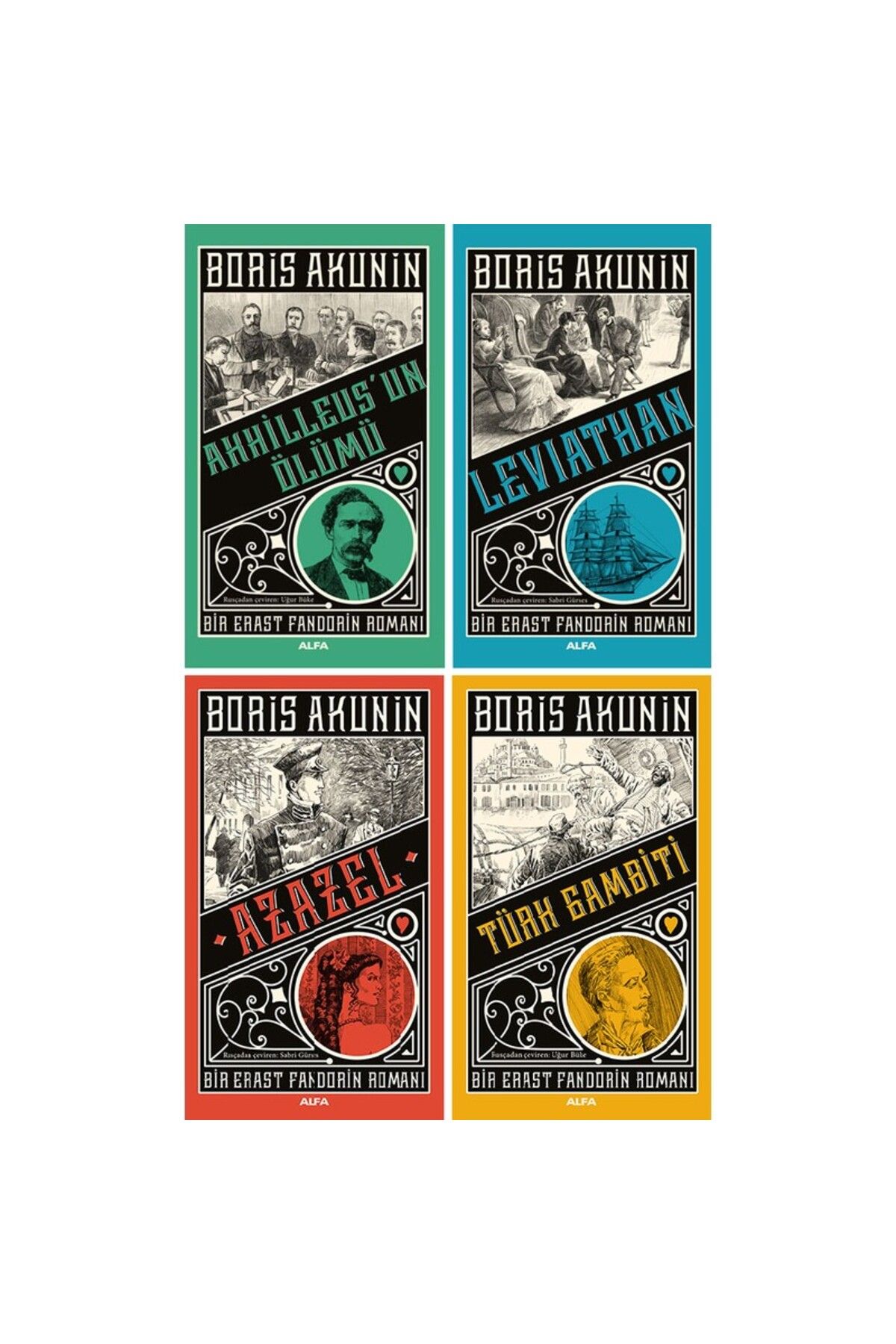 Alfa Yayınları Akhilleus'un Ölümü - Leviathan - Azazel - Türk Gambiti - 4 Kitap - Boris Akunin