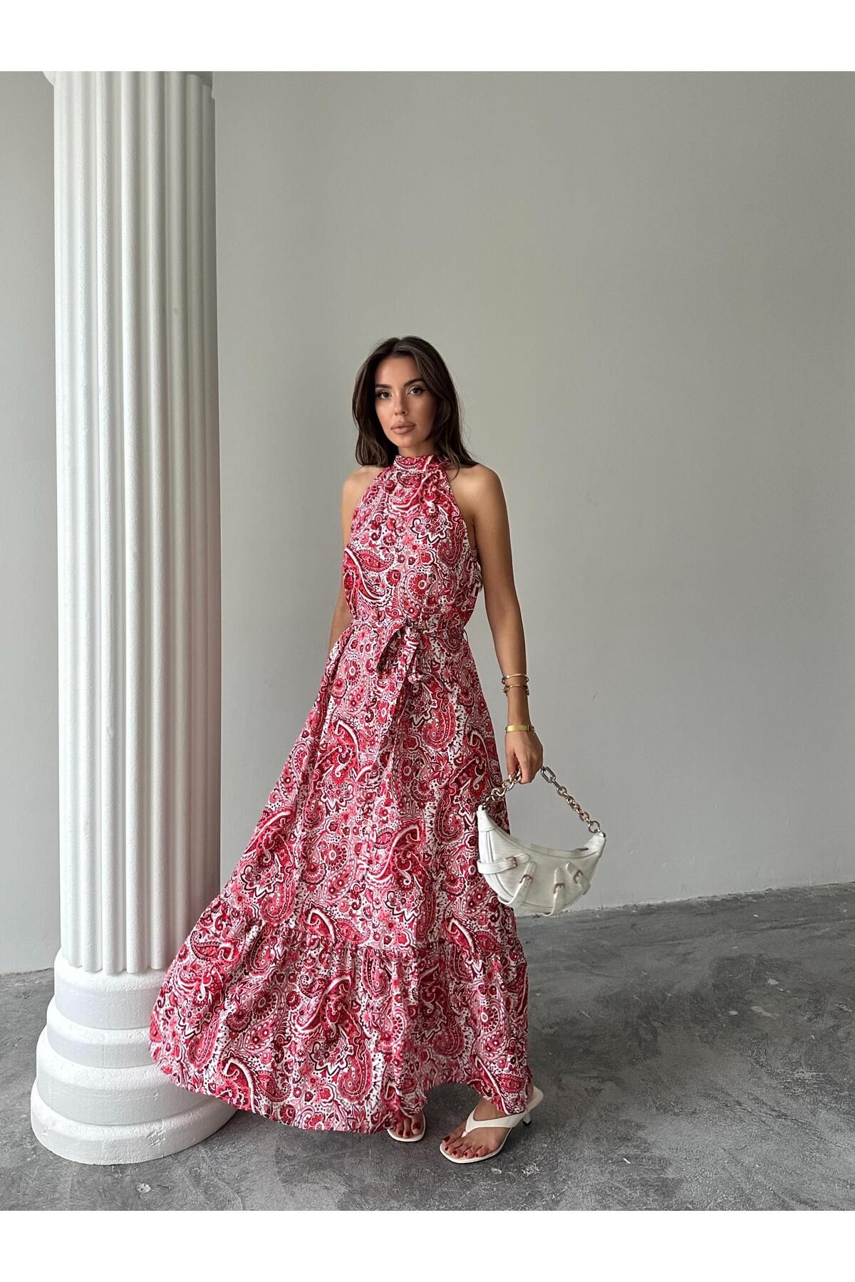 conconmoda Nose Desenli Uzun Elbise