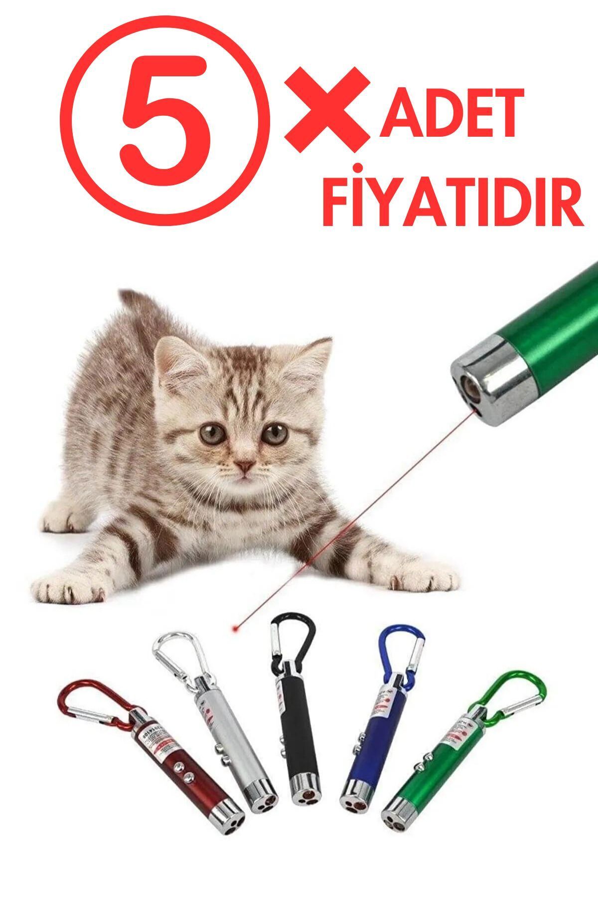 teknotrust 3 Fonksiyonlu Renkli Işık Led Lazer Anahtarlık Köpek Kedi Oyuncak