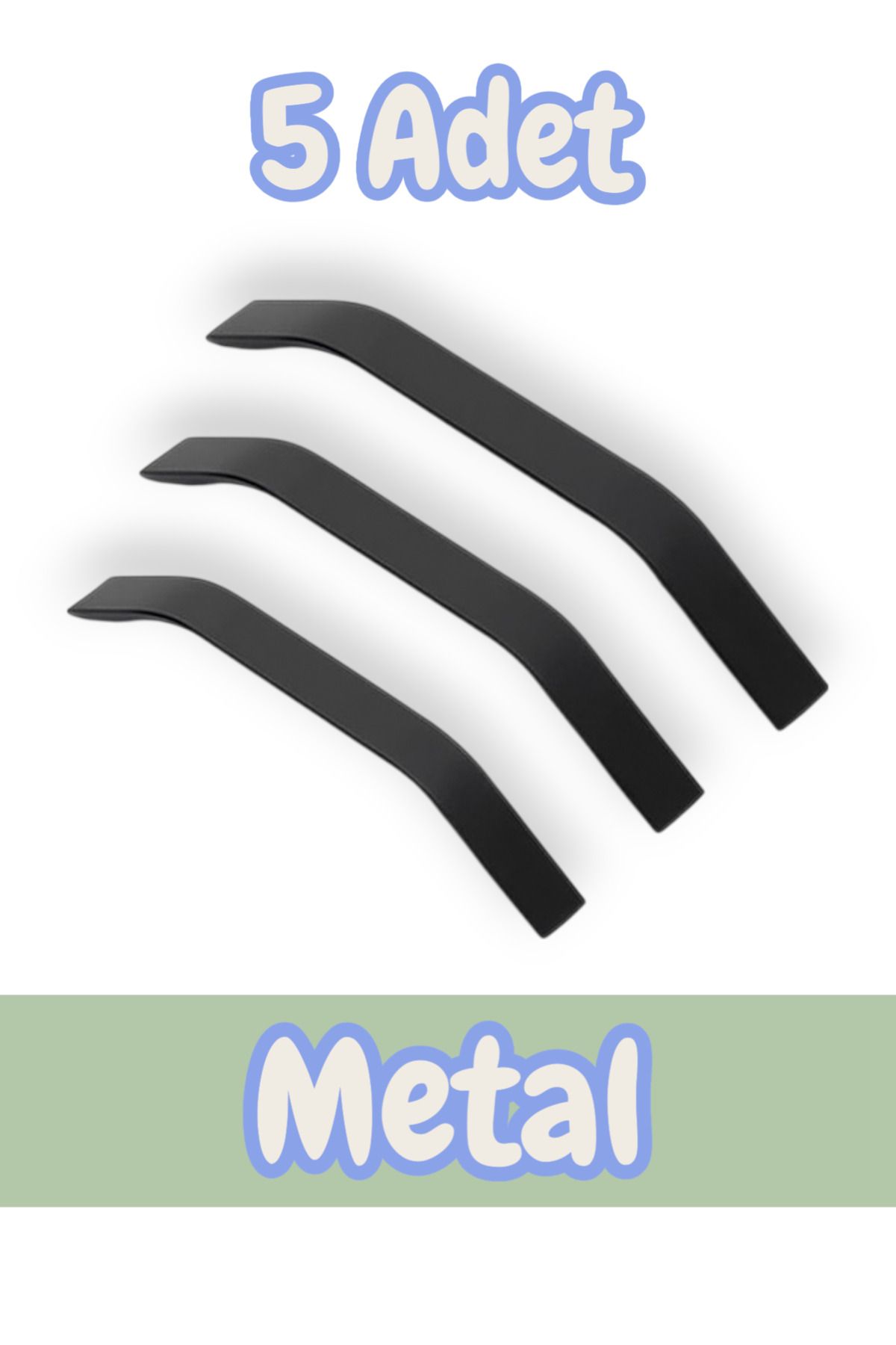 onderhomestore Şahin Alüminyum Metal Lüks Modern Mobilya Çekmece Mutfak Dolabı Kulpu Siyah (5 Adet)